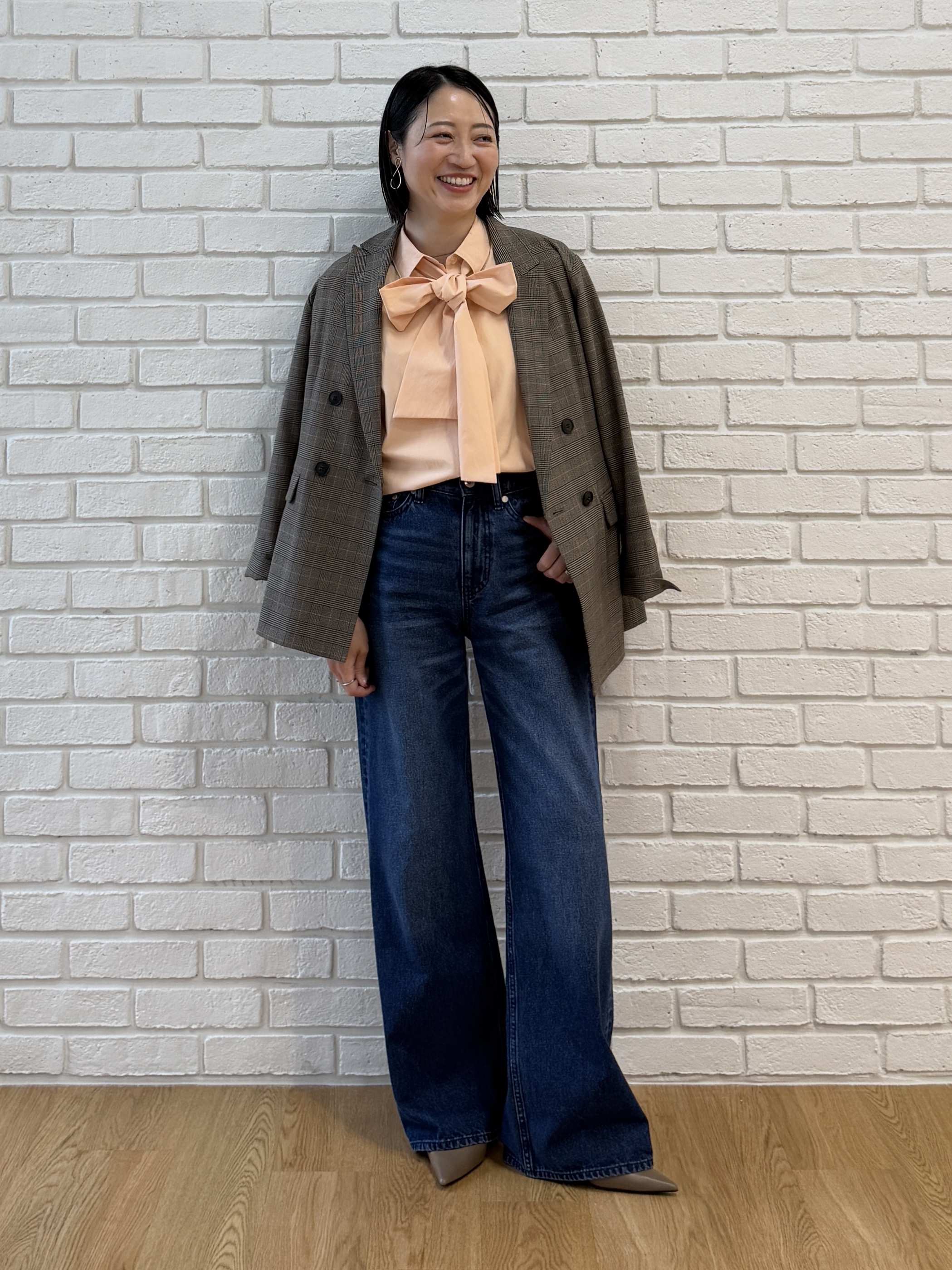 shihoさんの「INDIVI｜【洗濯機OK／ストレッチ◎】秋はじめのダブルジャケット」を使ったコーディネート