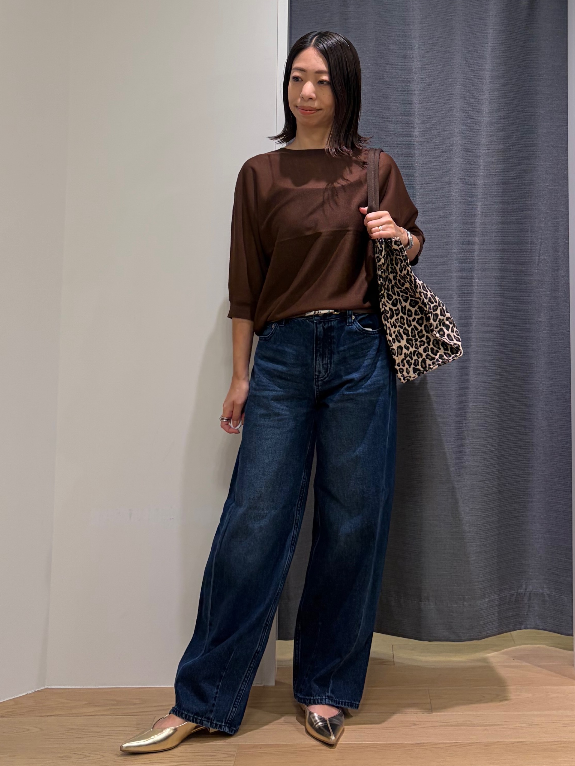 Mikoさんの「INDIVI｜【体型カバー／洗える】シアードルマンニット」を使ったコーディネート
