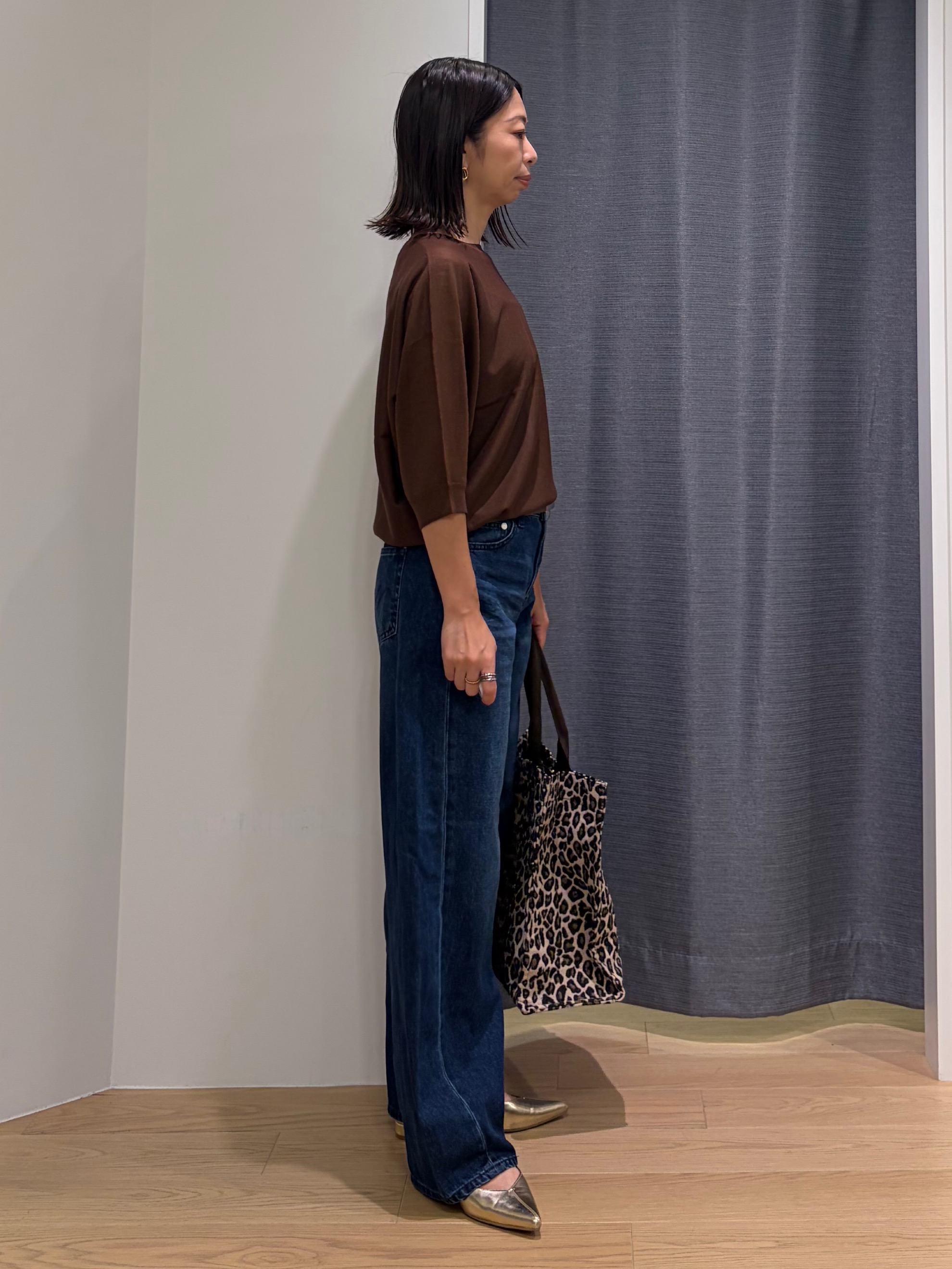 Mikoさんの「INDIVI｜【体型カバー／洗える】シアードルマンニット」を使ったコーディネート