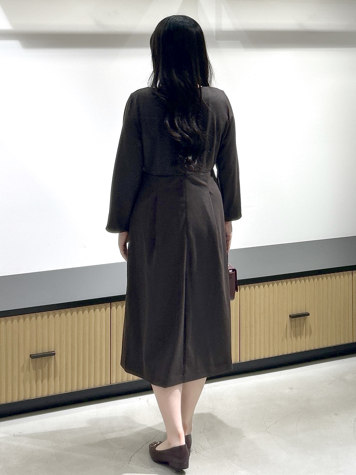 sayaさんの「OPAQUE.CLIP｜ストレッチハートネックワンピース【洗濯機OK／イージーアイロン】」を使ったコーディネート