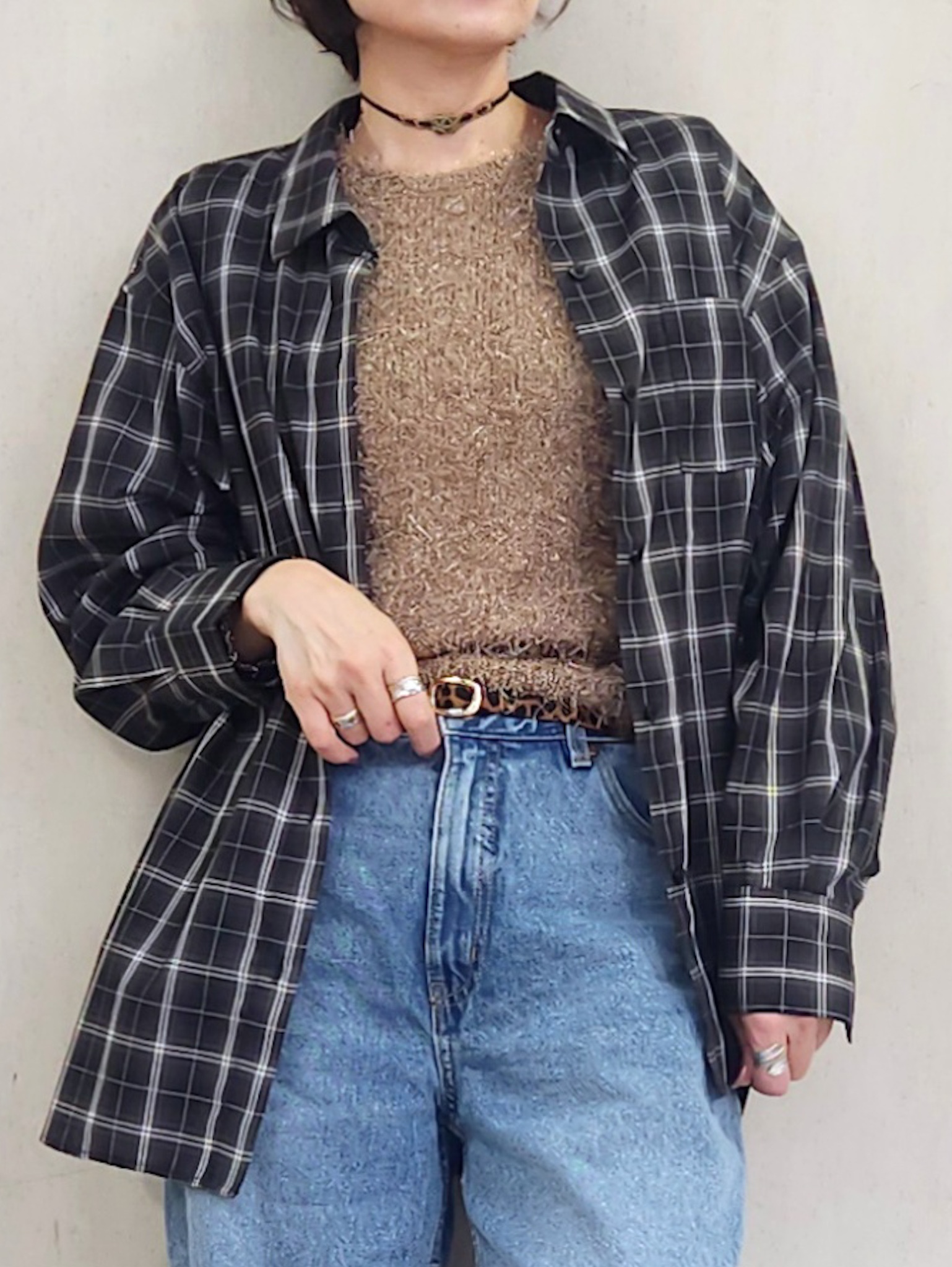 milkyさんの「OPAQUE.CLIP｜チェック柄シャツ【洗濯機OK】」を使ったコーディネート