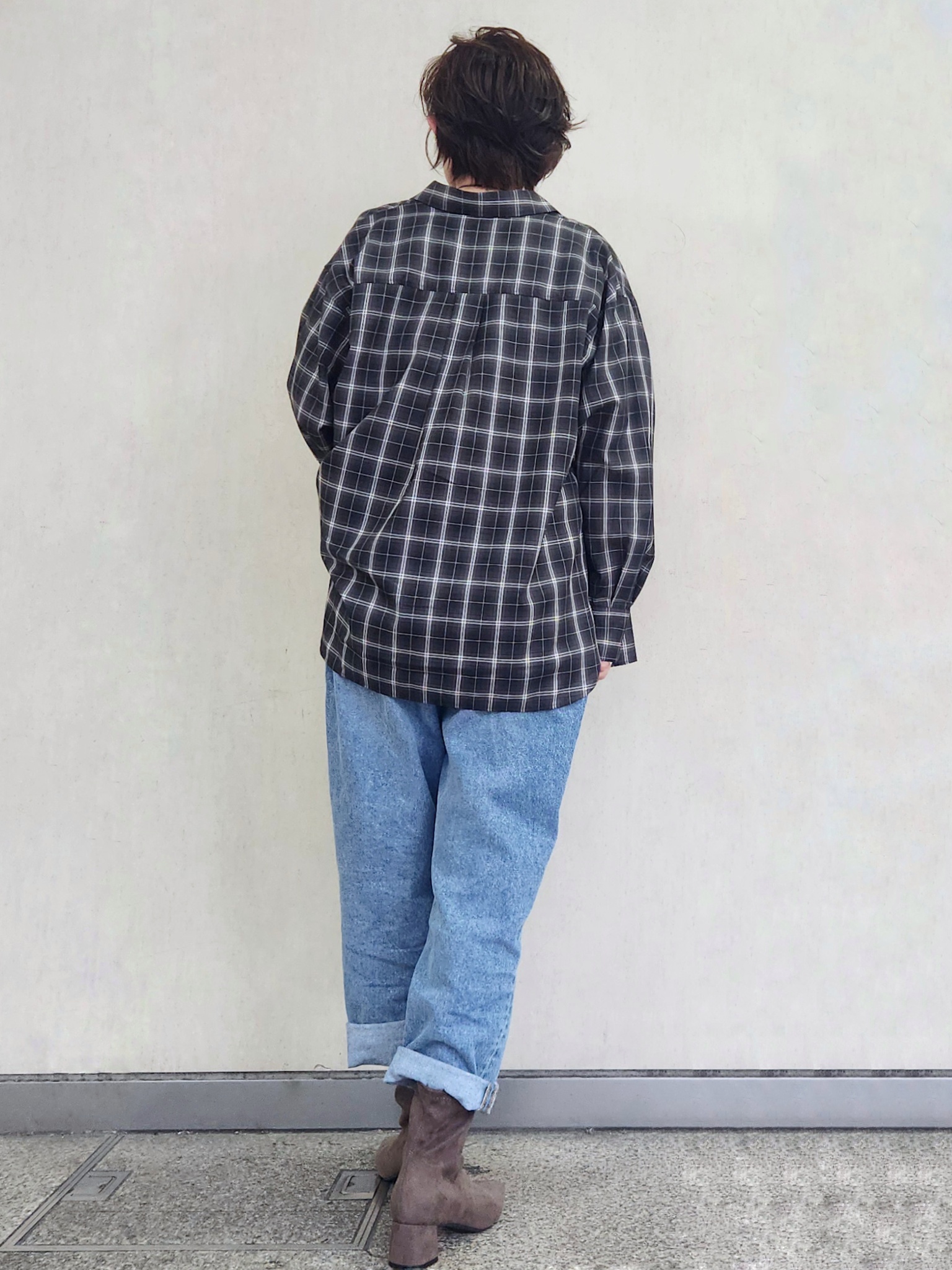 milkyさんの「OPAQUE.CLIP｜チェック柄シャツ【洗濯機OK】」を使ったコーディネート