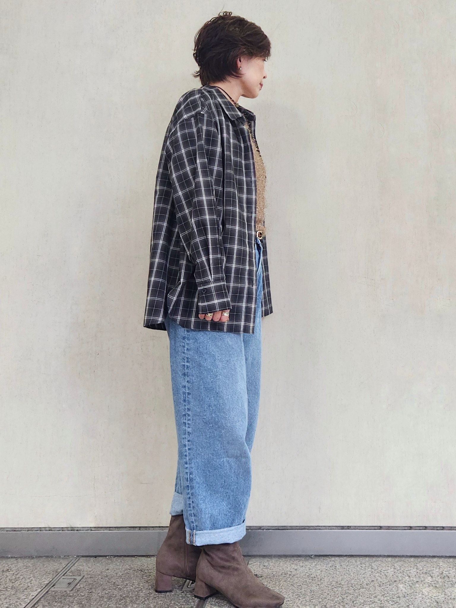 milkyさんの「OPAQUE.CLIP｜チェック柄シャツ【洗濯機OK】」を使ったコーディネート