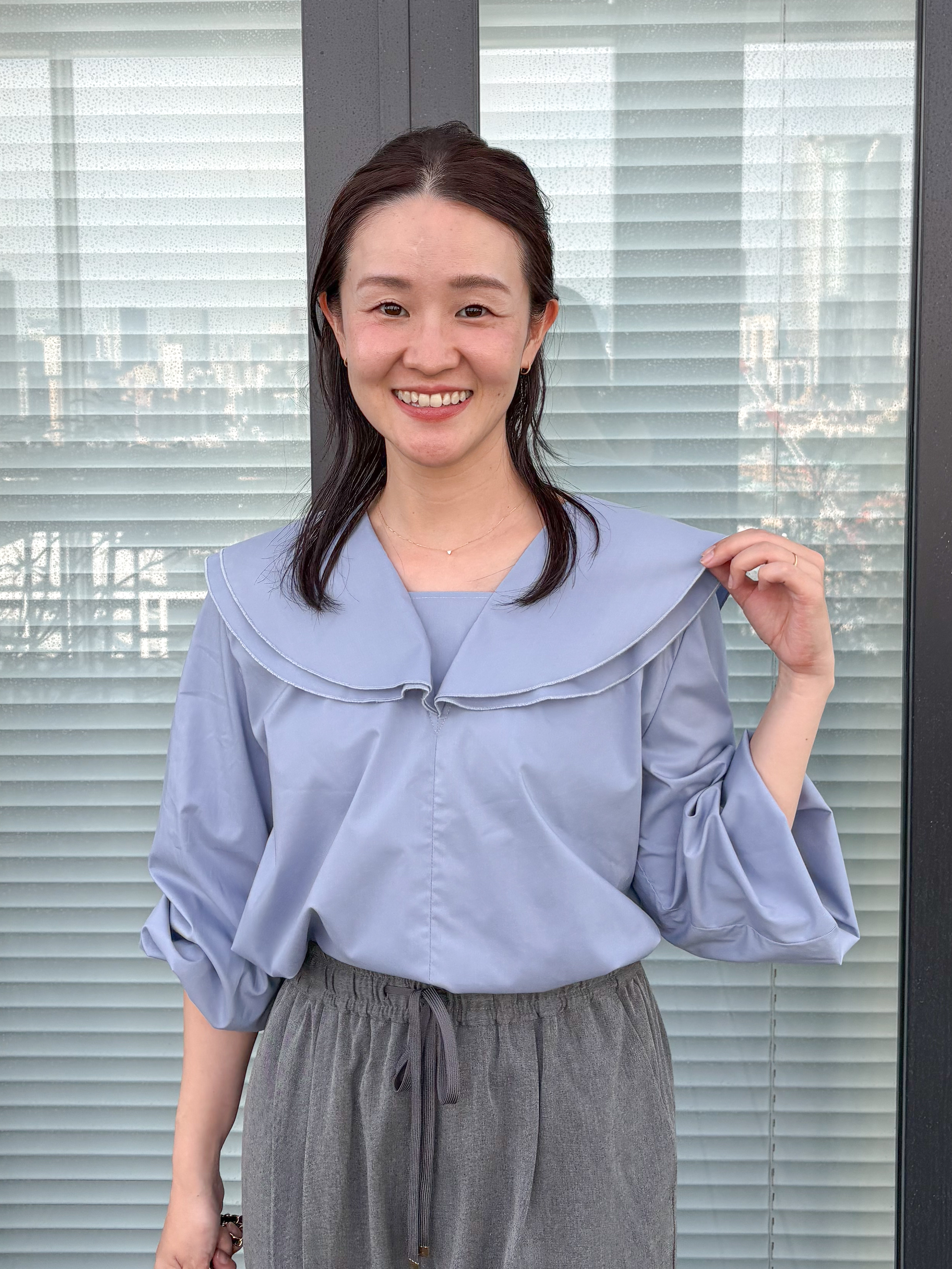 そねなおさんの「OPAQUE.CLIP｜セーラーカラーシャツブラウス【洗える】」を使ったコーディネート