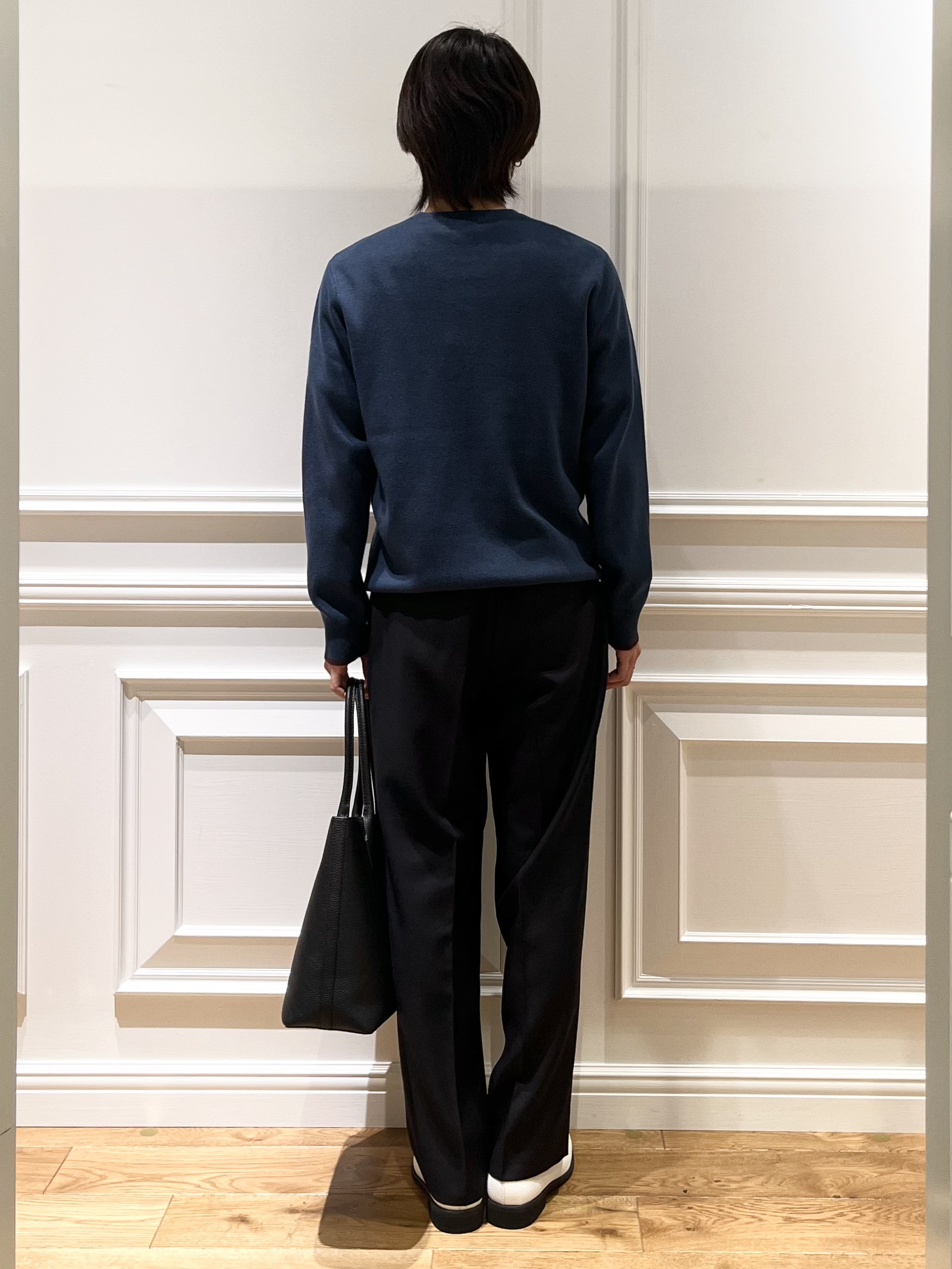 Watanabeさんの「DRESSTERIOR｜【6色展開/洗濯機可】コットンカシミヤ スムースニット」を使ったコーディネート