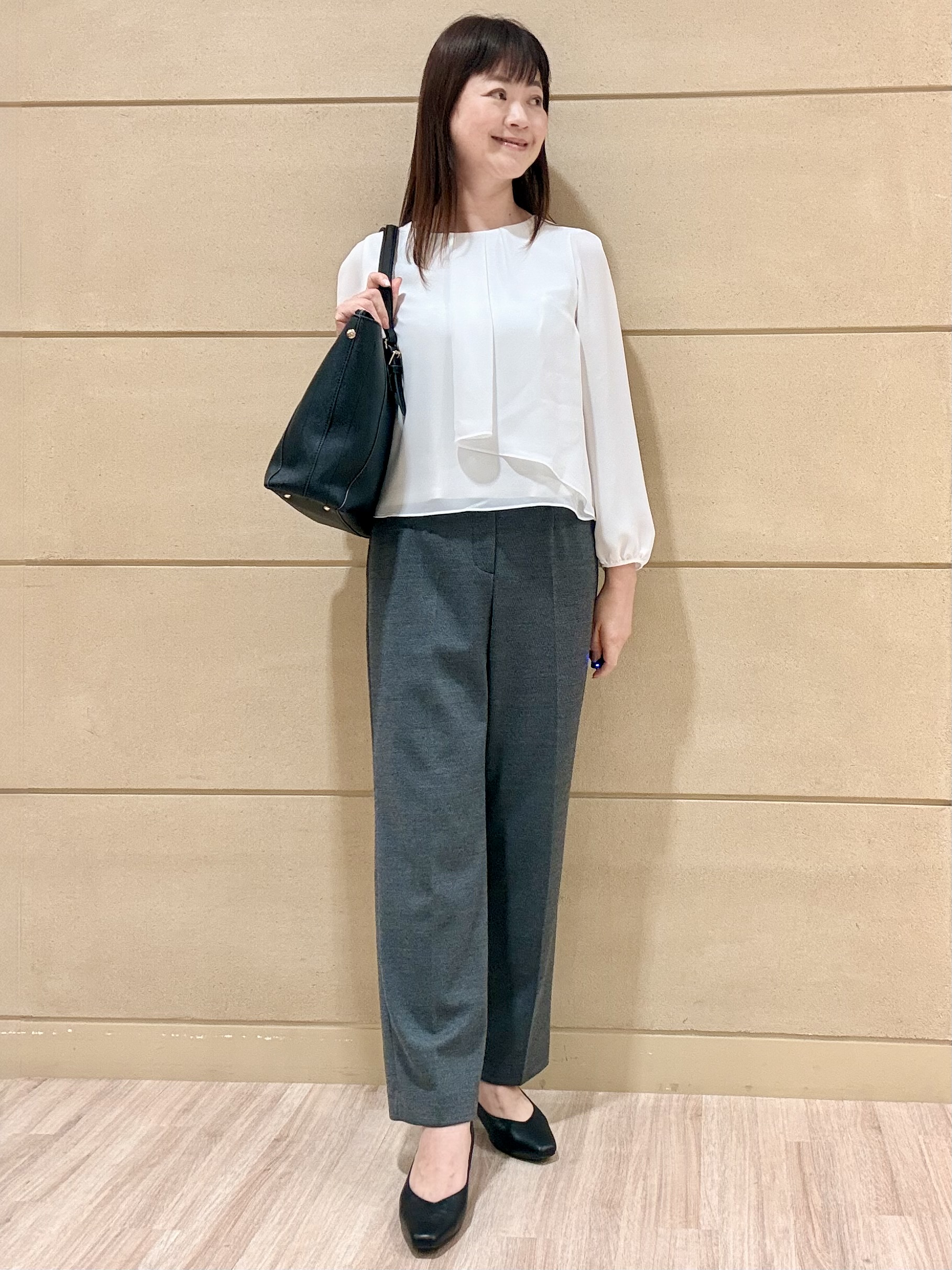 Marさんの「Reflect｜【SS-4Lサイズ／通勤／セレモニー】クルーネック シフォンブラウス」を使ったコーディネート