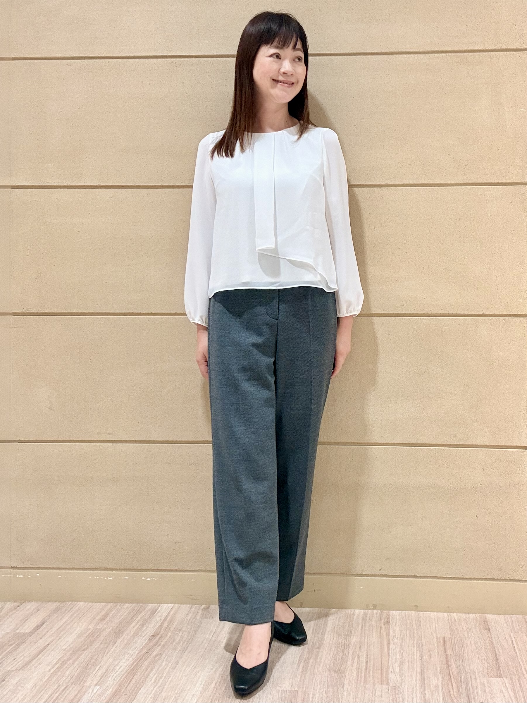 Marさんの「Reflect｜【SS-4Lサイズ／通勤／セレモニー】クルーネック シフォンブラウス」を使ったコーディネート
