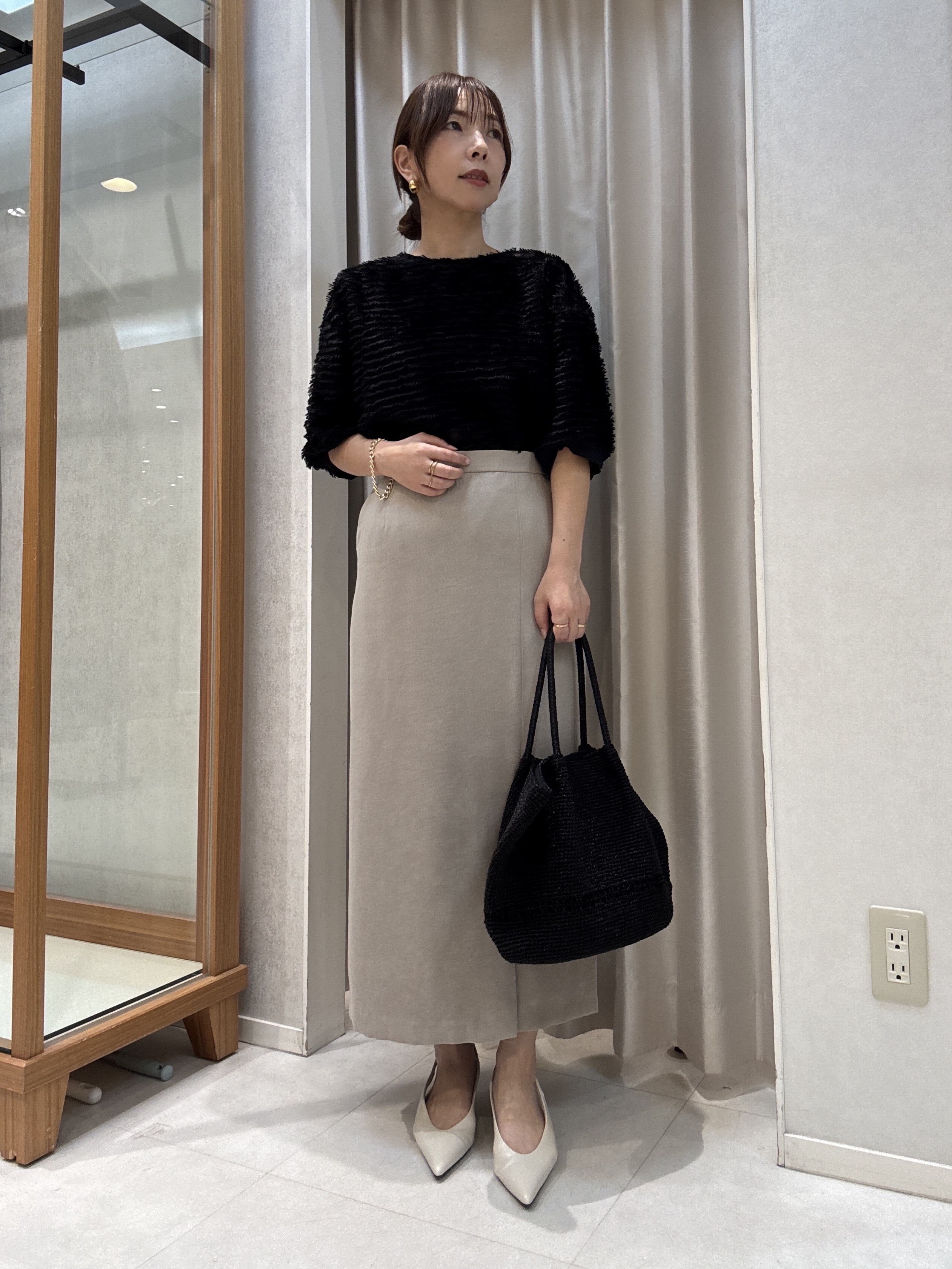 tomoさんの「UNTITLED｜【秋映え/体型カバー】フェザージャガードプルオーバー」を使ったコーディネート