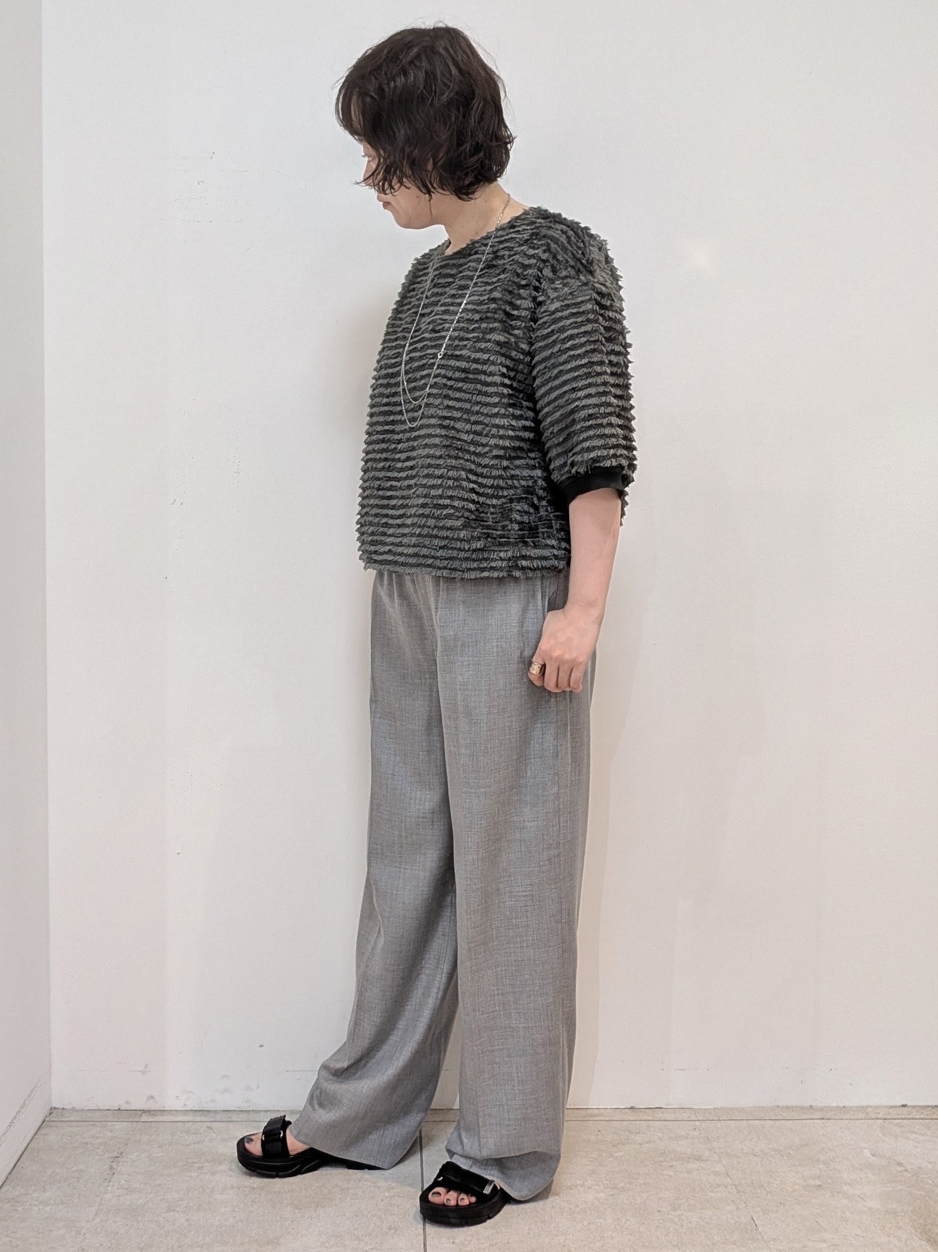 いこさんの「UNTITLED｜【秋映え/体型カバー】フェザージャガードプルオーバー」を使ったコーディネート