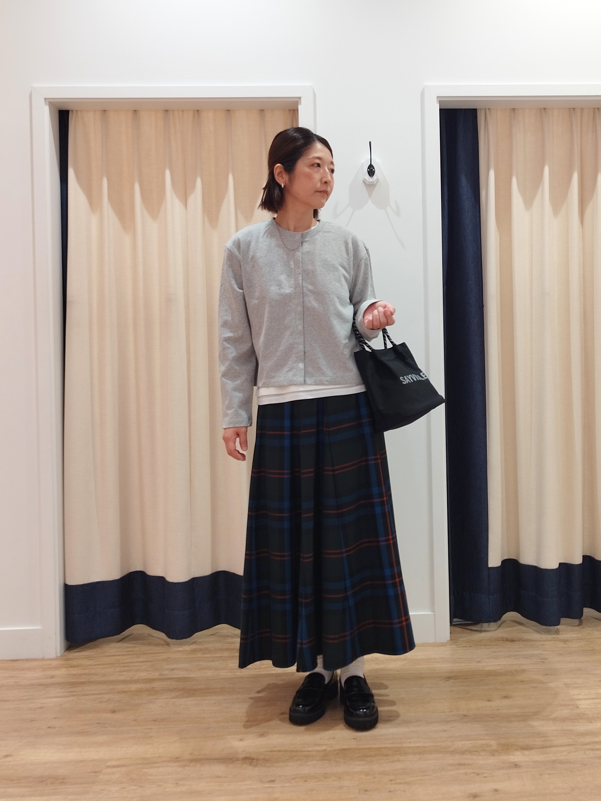 HIROさんの「Dessin｜リングスナップミニ裏毛カーディガン」を使ったコーディネート