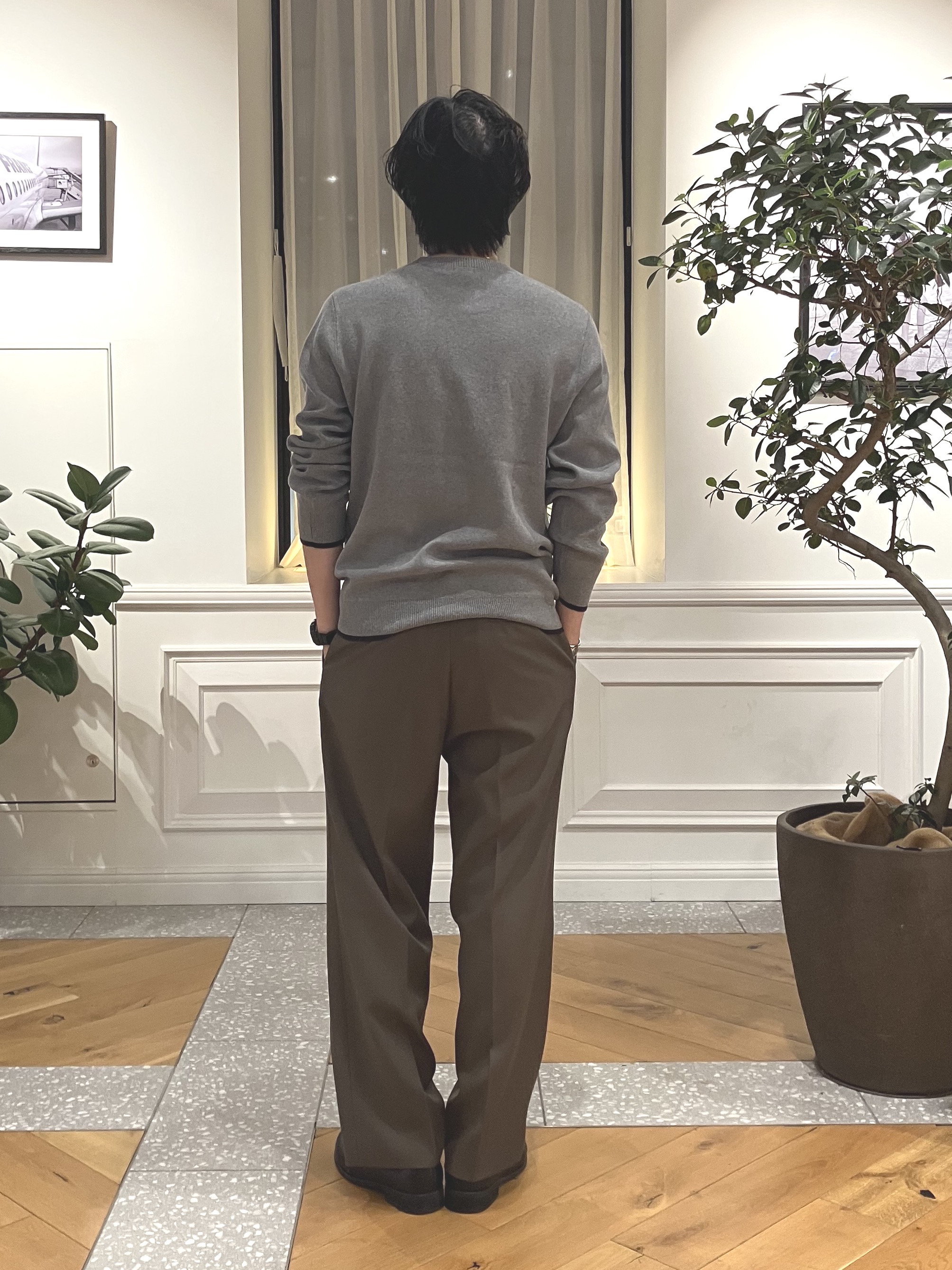 junyaさんの「DRESSTERIOR｜【6色展開/洗濯機可】コットンカシミヤ スムースニット」を使ったコーディネート