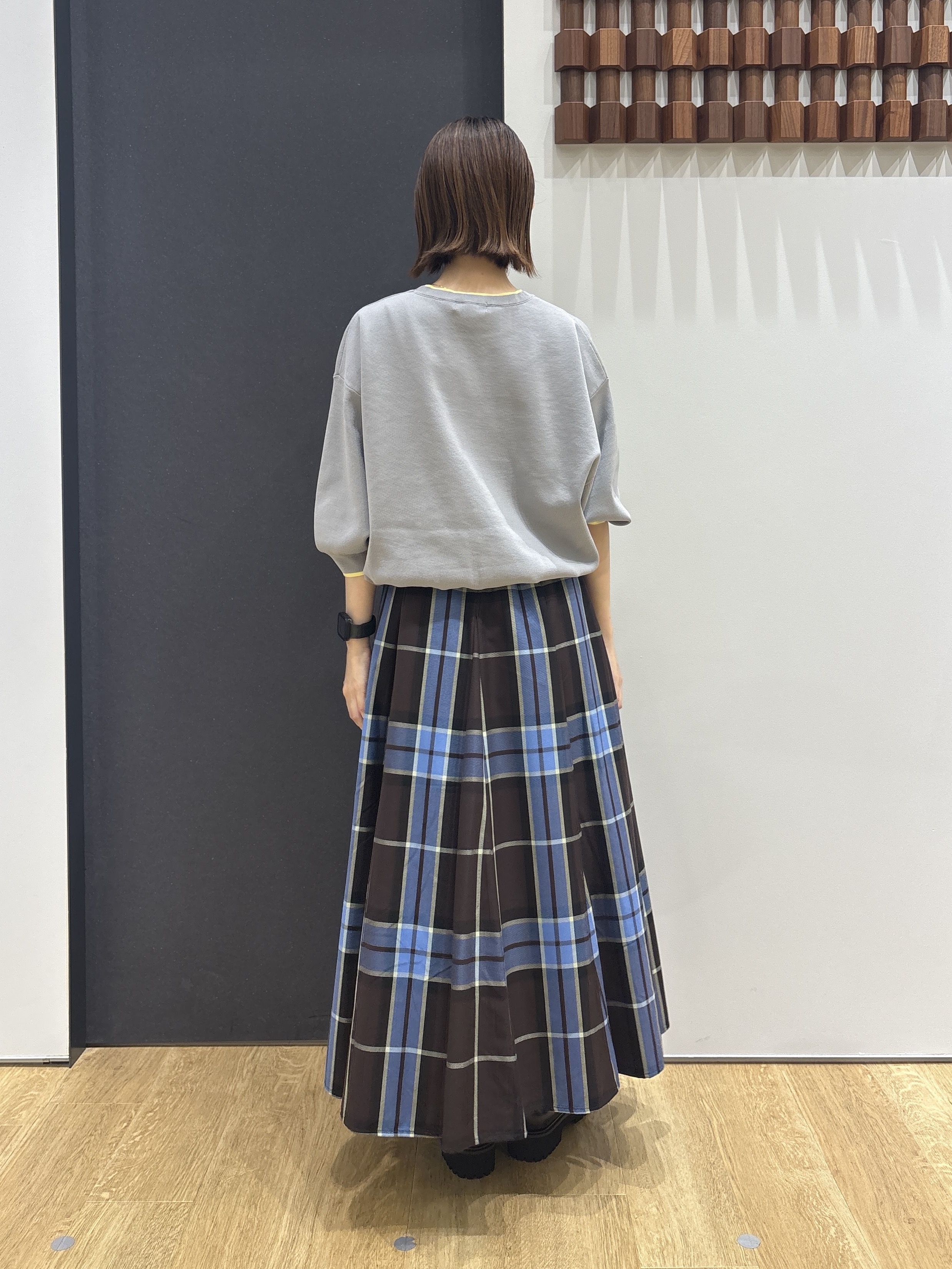 risaさんの「Dessin｜【UVカット/マシンウォッシャブル】6分袖配色ニット」を使ったコーディネート