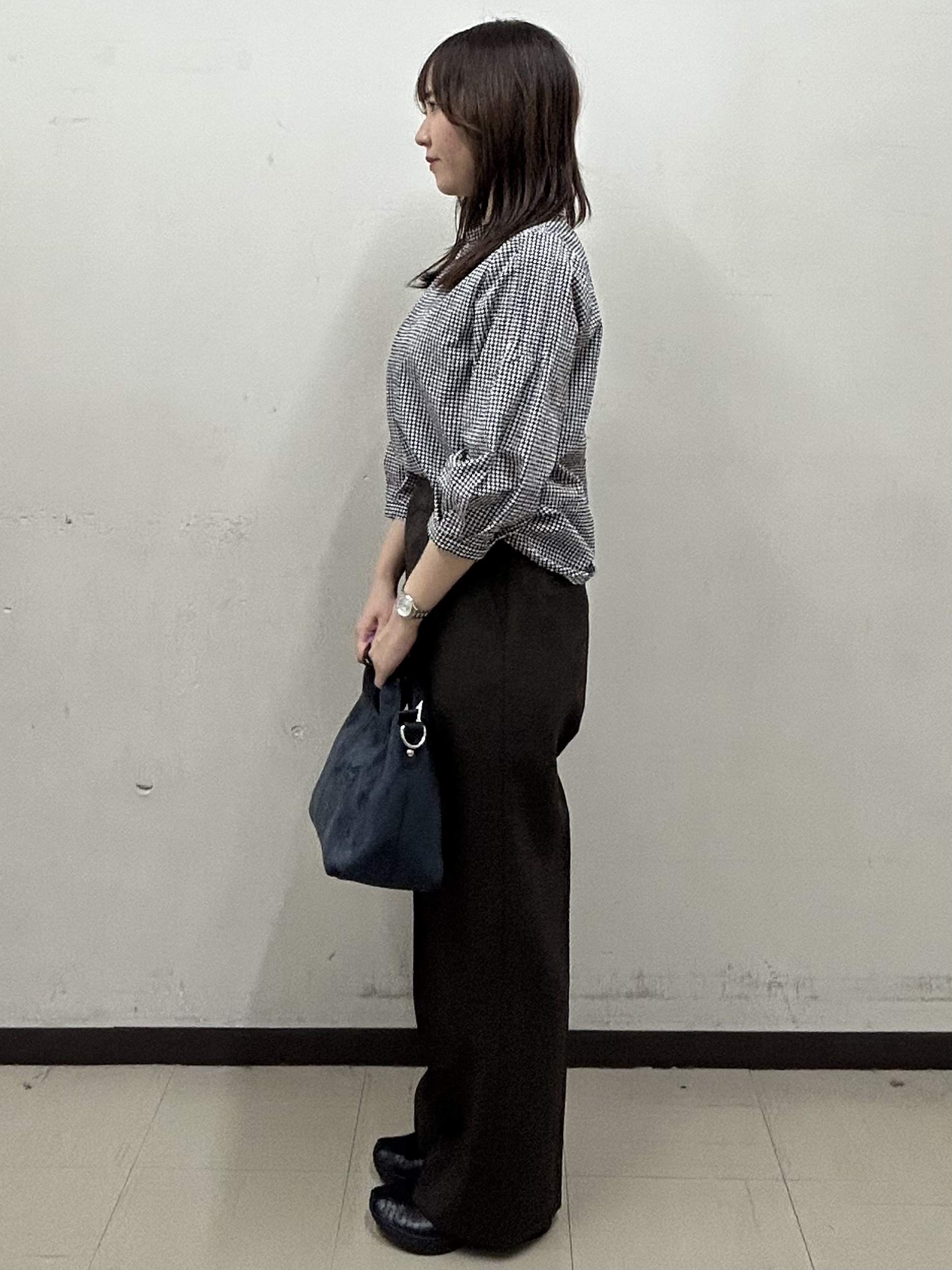 noeさんの「INDIVI｜【初秋にピッタリ！／洗える】凹凸素材ミニスタンドトップス」を使ったコーディネート