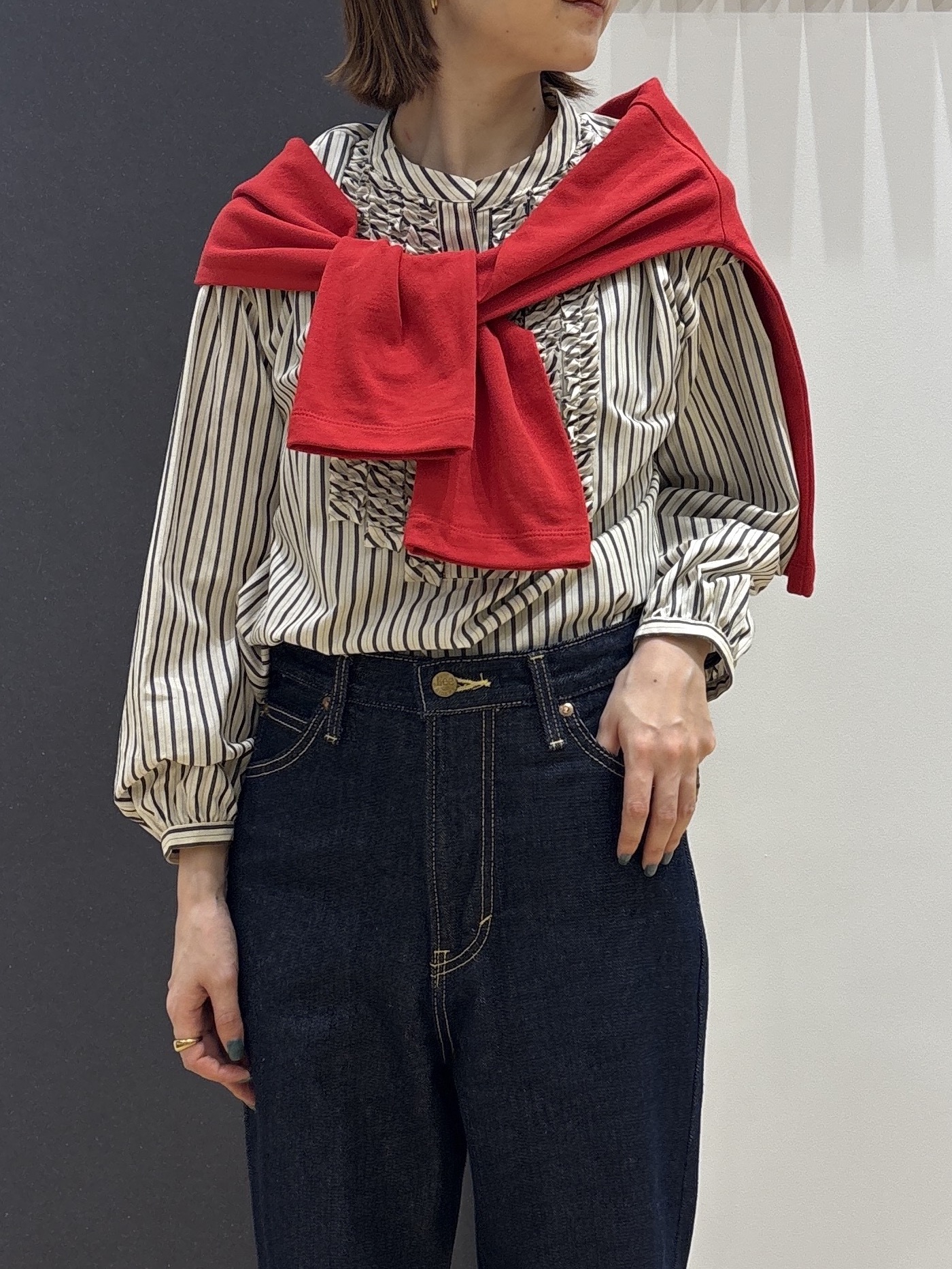 risaさんの「Dessin｜【UVカット】フロントフリルブラウス」を使ったコーディネート