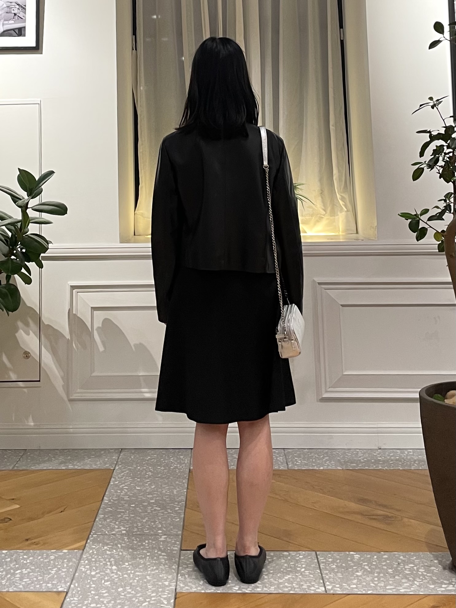 Lilyさんの「DRESSTERIOR｜【軽量レザー】ノーカラー ラムレザージャケット」を使ったコーディネート