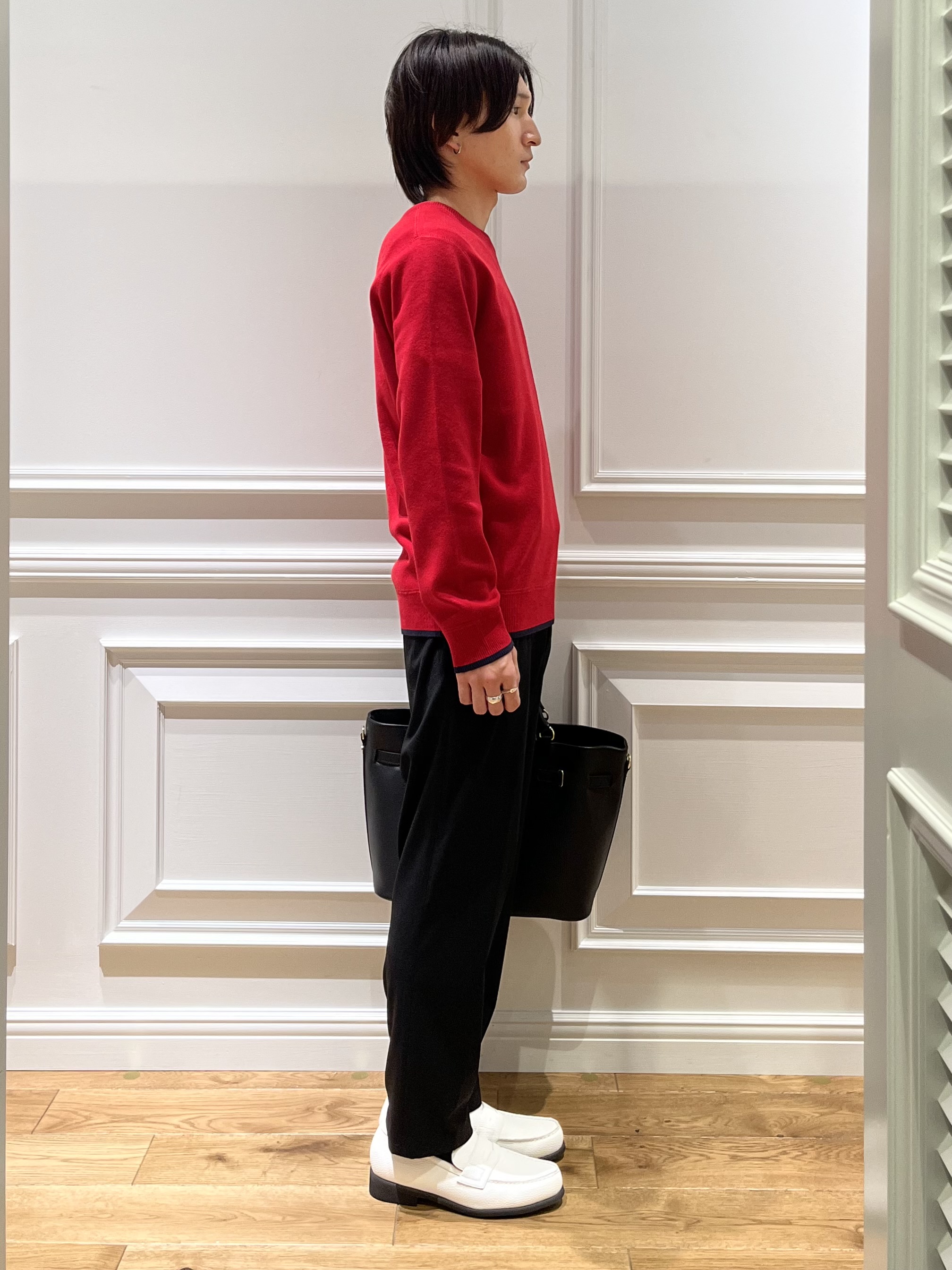 Watanabeさんの「DRESSTERIOR｜【6色展開/洗濯機可】コットンカシミヤ スムースニット」を使ったコーディネート
