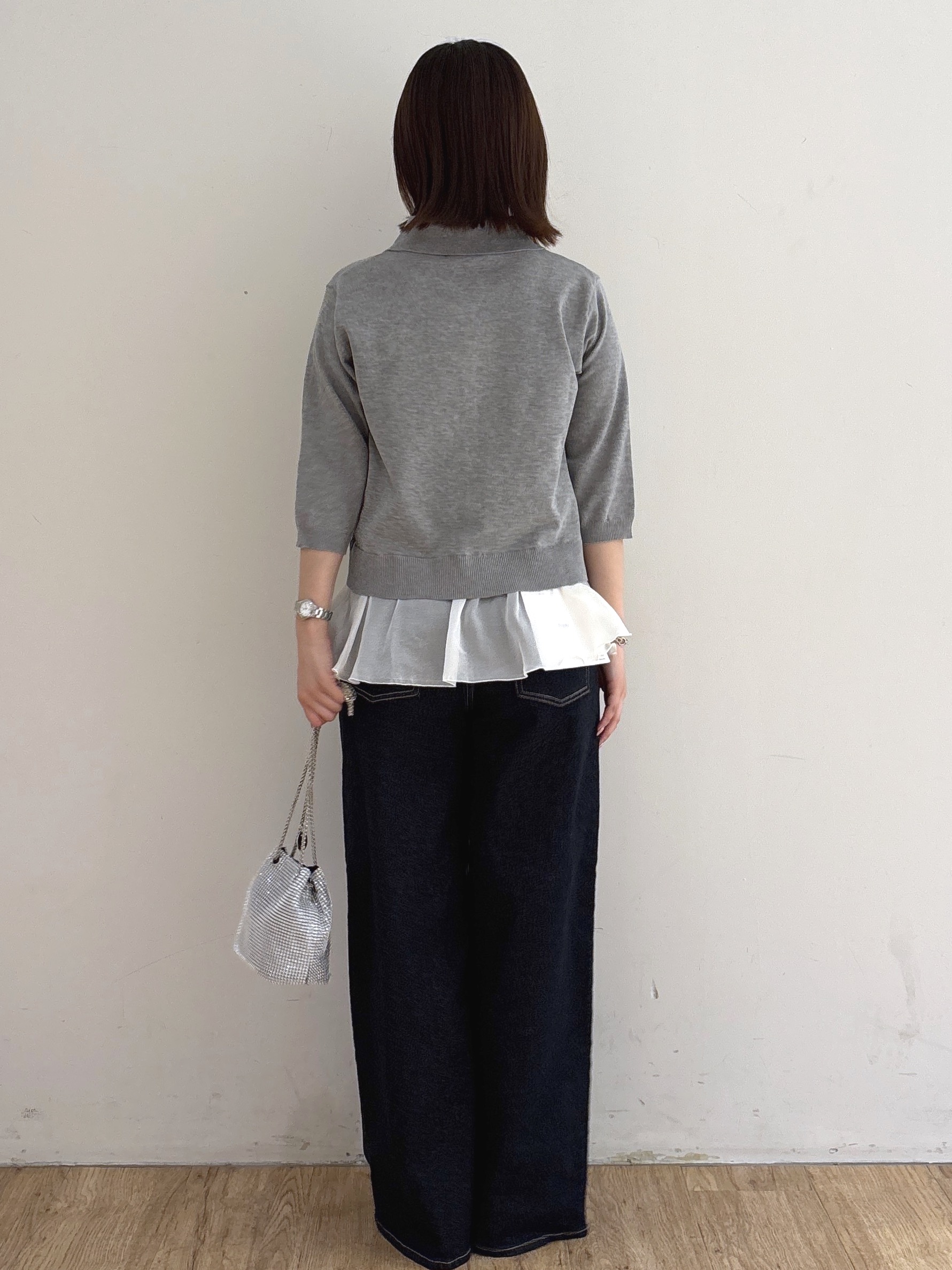 mireiさんの「OPAQUE.CLIP｜裾シアードッキングニット【洗濯機OK】」を使ったコーディネート