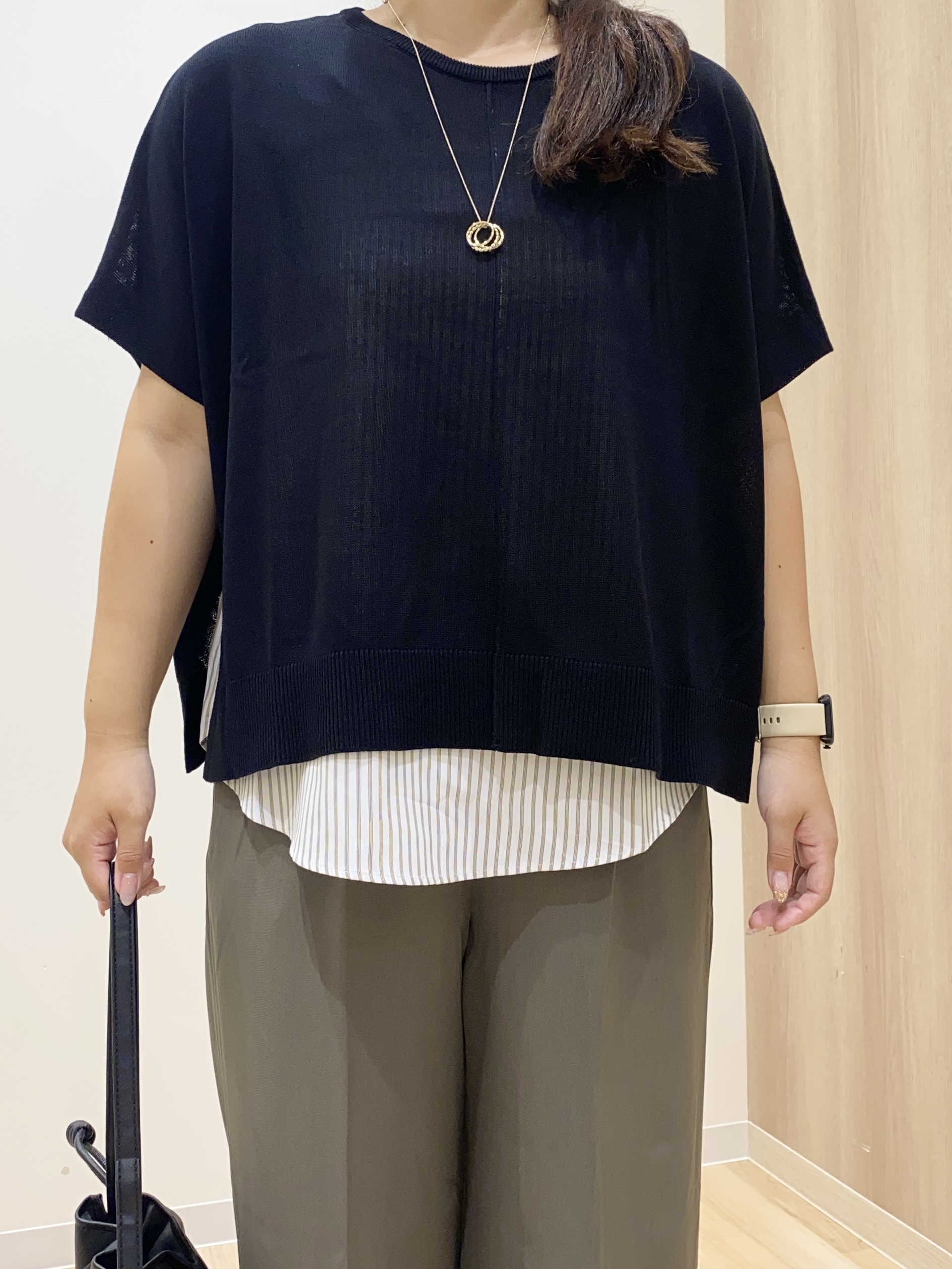 HANAさんの「grove｜【体系カバー◎】ニット&times;インナーシャツタンクSET」を使ったコーディネート