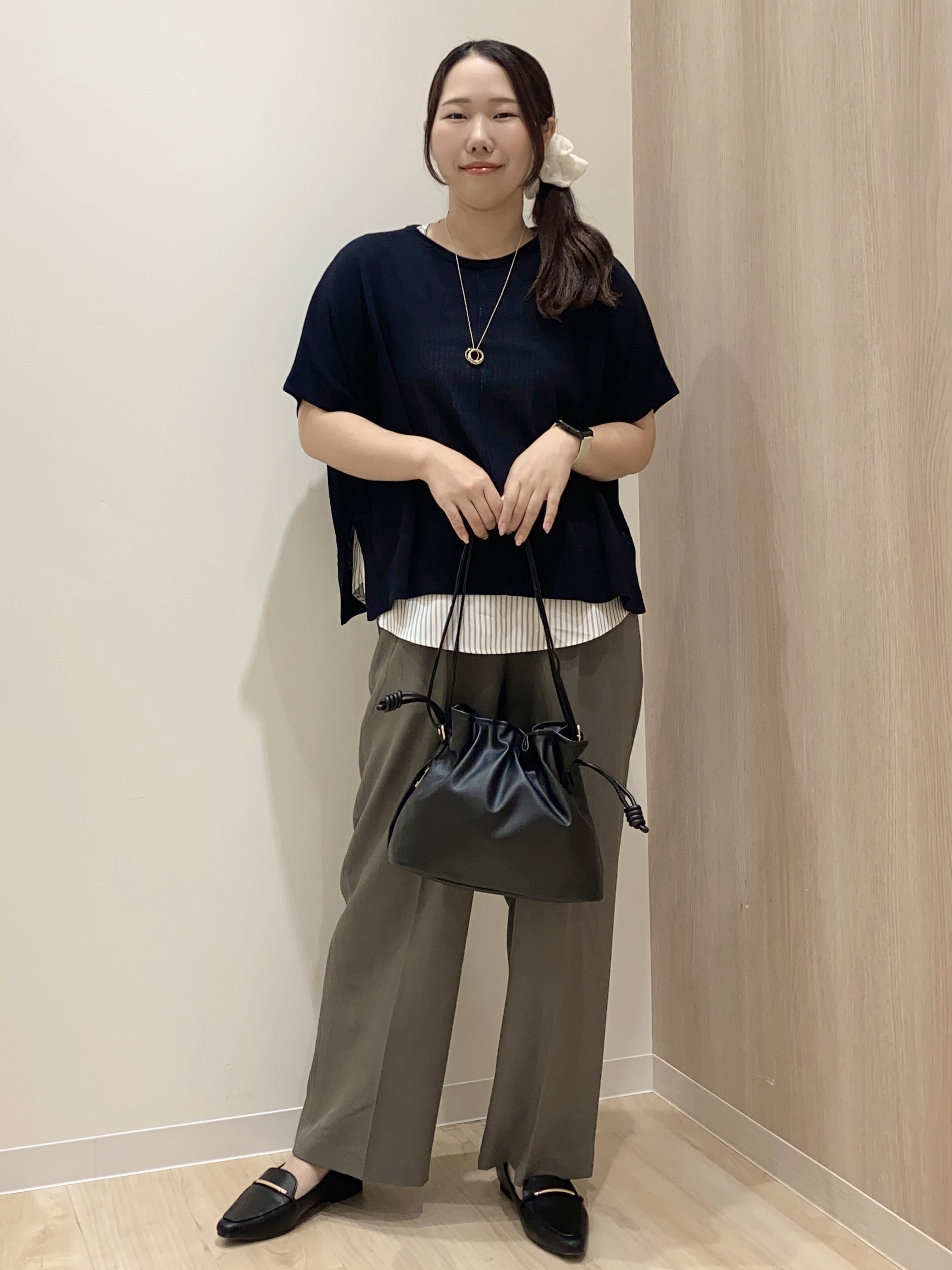 HANAさんの「grove｜【体系カバー◎】ニット&times;インナーシャツタンクSET」を使ったコーディネート