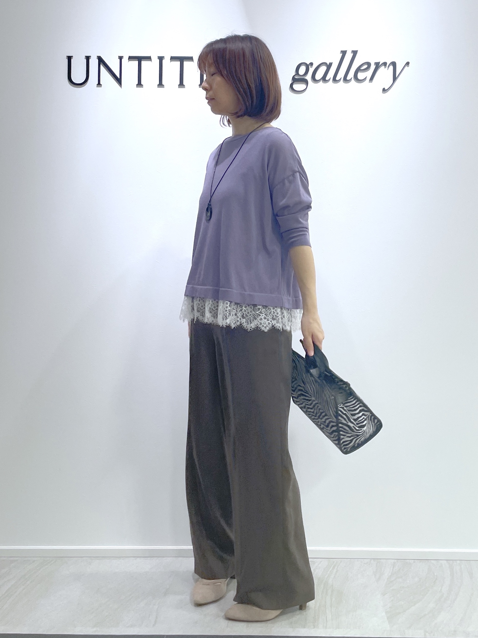 hanaさんの「UNTITLED｜【一枚で着映え】レースドッキングニットプルオーバー」を使ったコーディネート