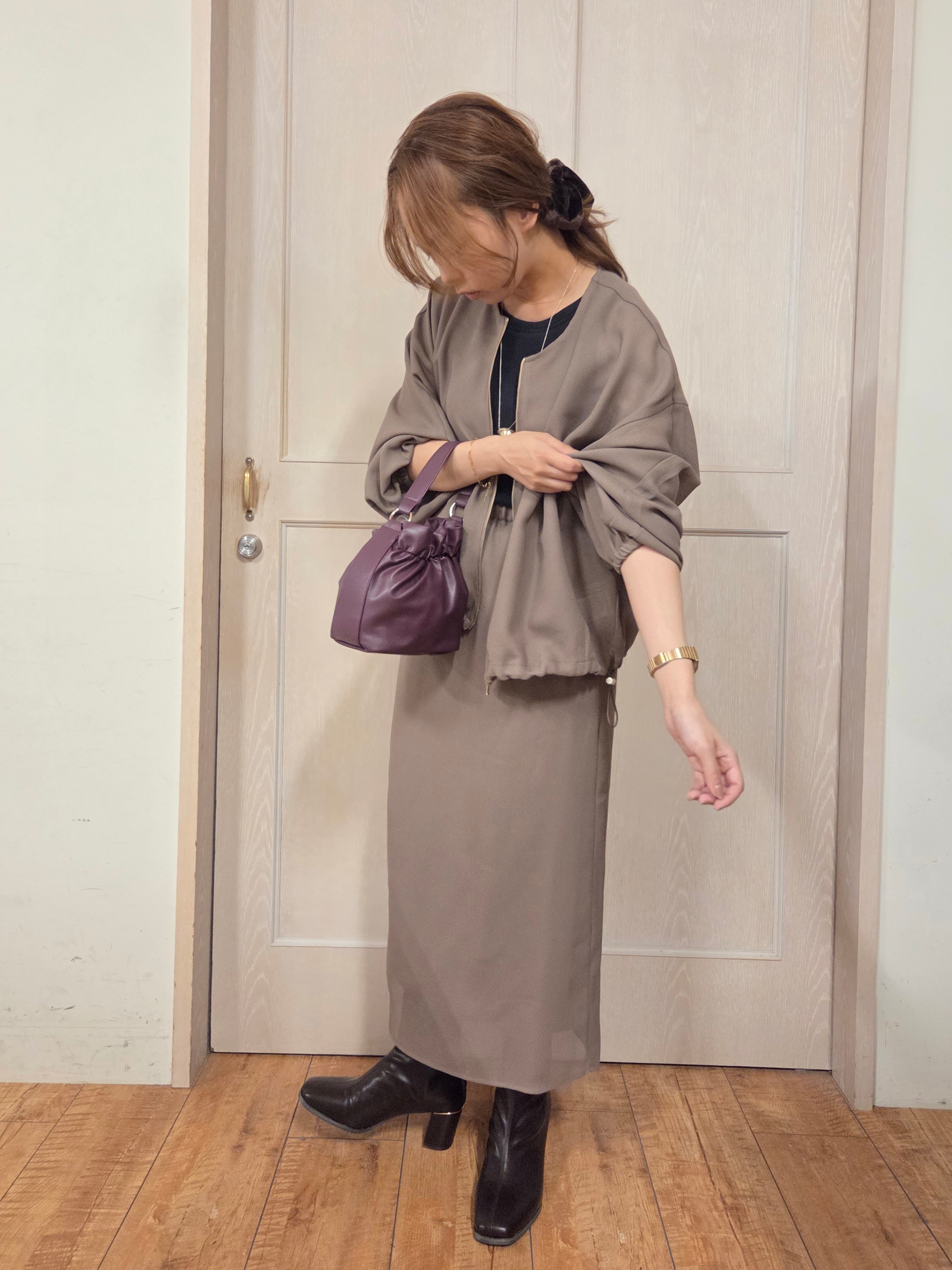 masamiさんの「SHOO･LA･RUE｜【通気性〇/セットアップ可/洗濯機可】メッシュドルマン ジップブルゾン」を使ったコーディネート