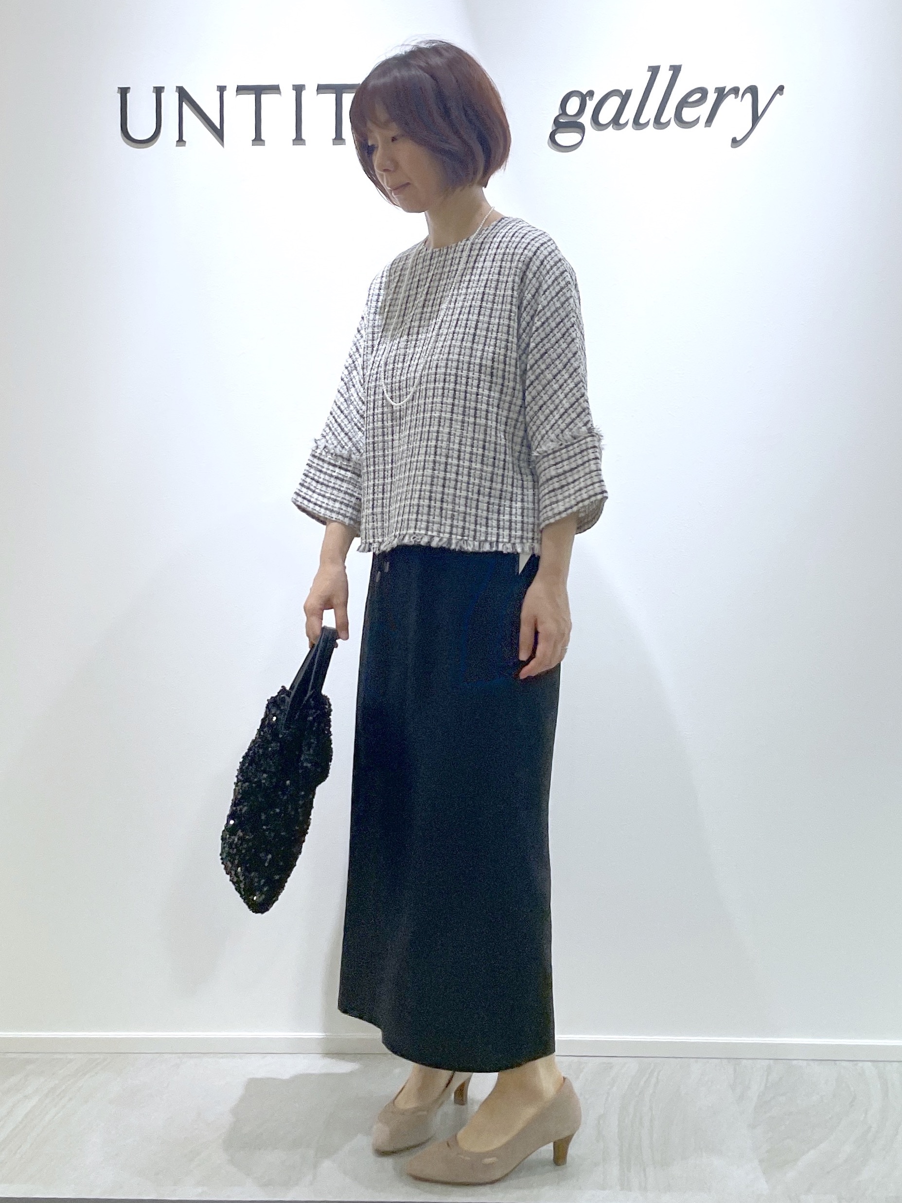 hanaさんの「UNTITLED｜【華やか／1枚でサマになる】上品ツイードブラウス」を使ったコーディネート