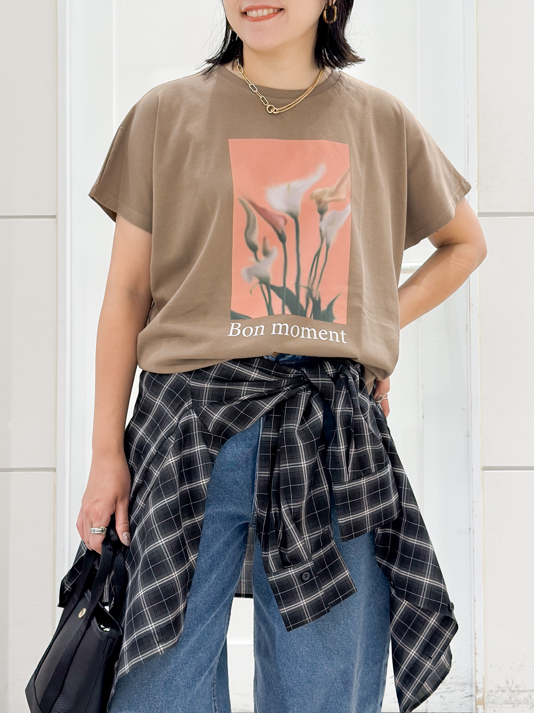 yuka.aさんの「OPAQUE.CLIP｜フォトプリントTシャツ【洗濯機OK】」を使ったコーディネート