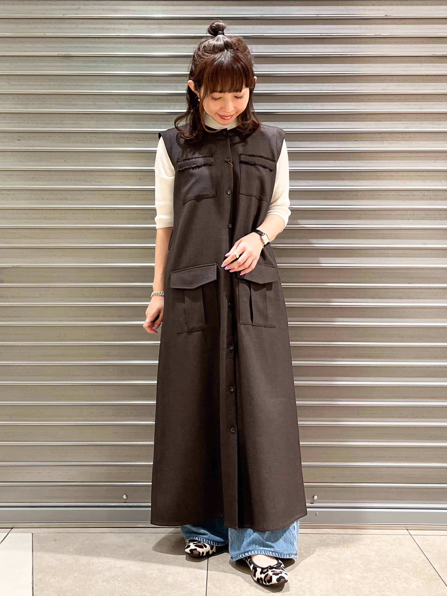 じゅんさんの「DRESSTERIOR｜【ウォッシャブル】ツイードライクワンピース」を使ったコーディネート