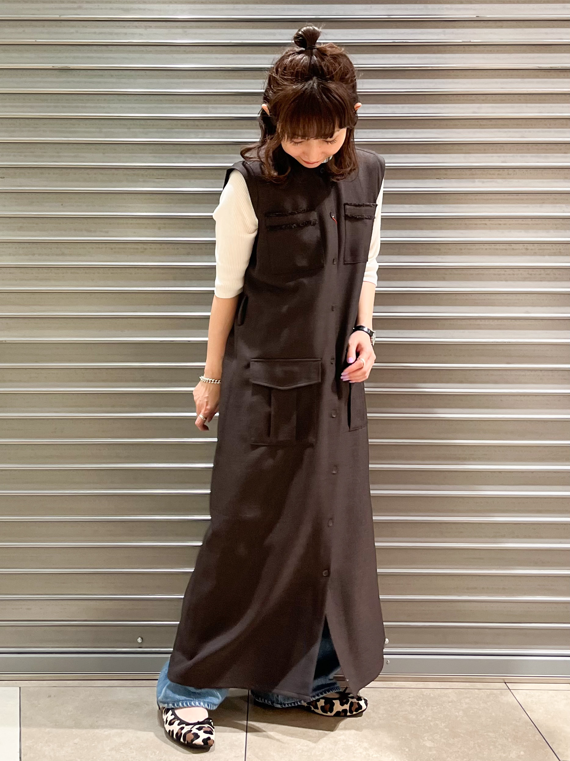 じゅんさんの「DRESSTERIOR｜【ウォッシャブル】ツイードライクワンピース」を使ったコーディネート