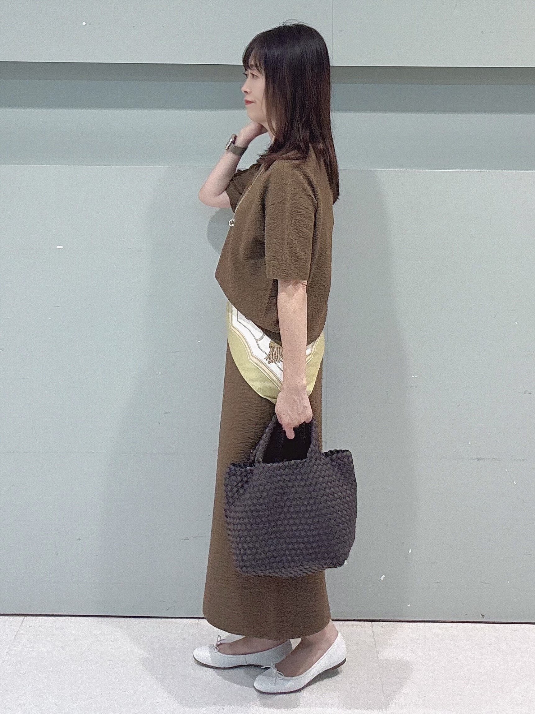 makiさんの「UNTITLED｜【セットアップ可/ストレッチ性】ドライタッチニットプルオーバー」を使ったコーディネート