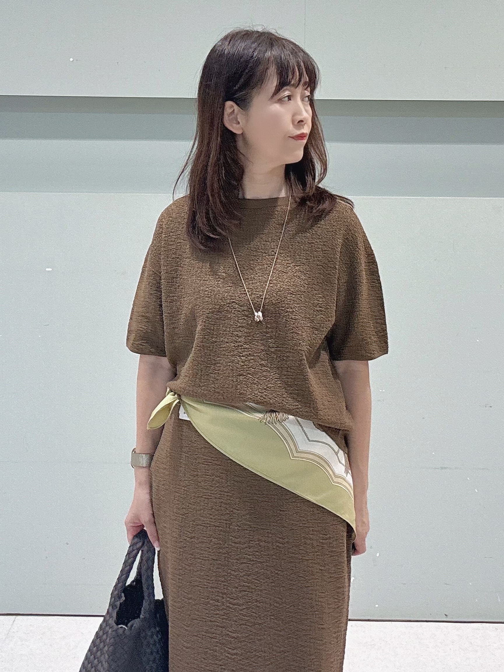makiさんの「UNTITLED｜【セットアップ可/ストレッチ性】ドライタッチニットプルオーバー」を使ったコーディネート