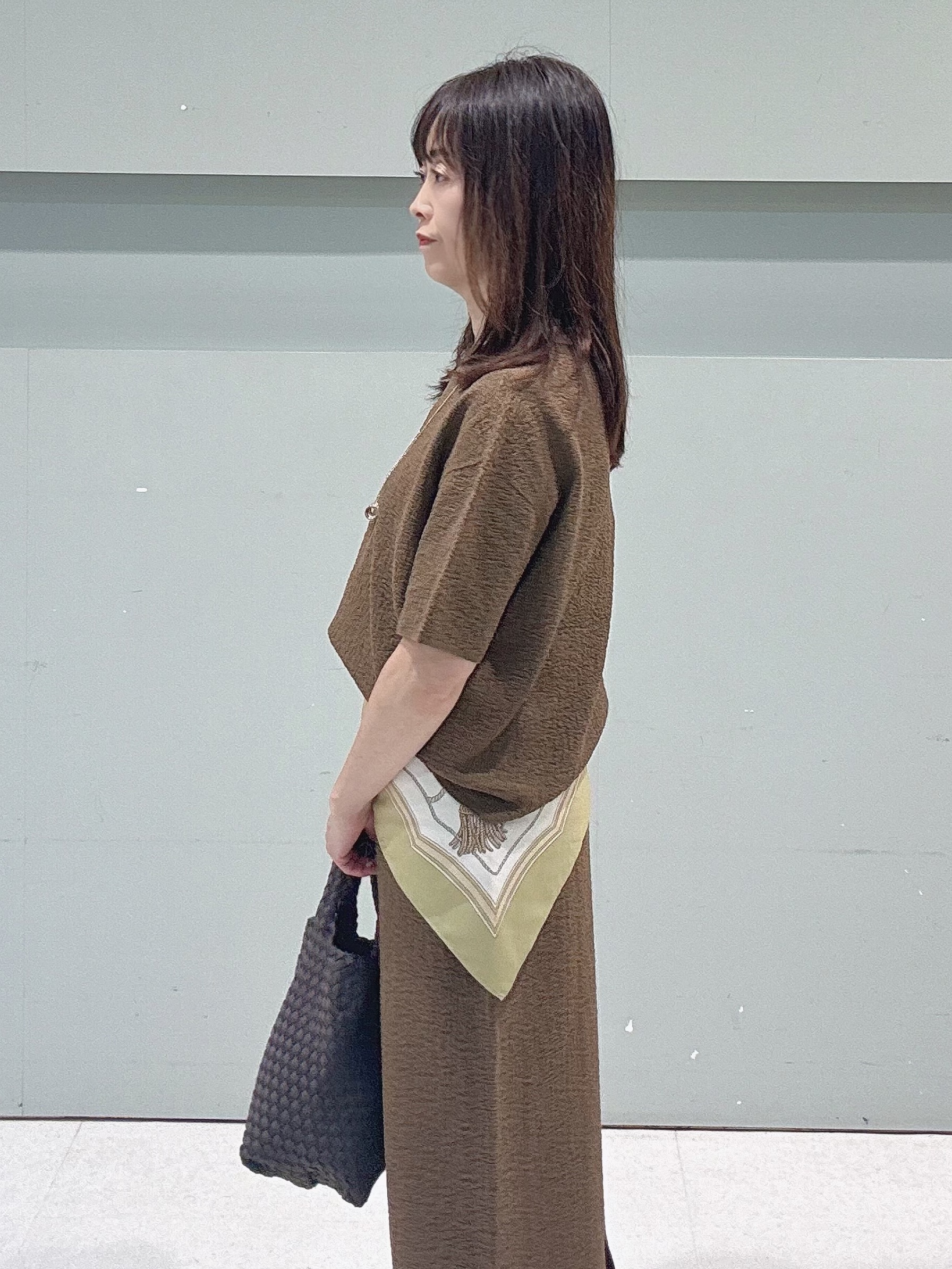 makiさんの「UNTITLED｜【セットアップ可/ストレッチ性】ドライタッチニットプルオーバー」を使ったコーディネート
