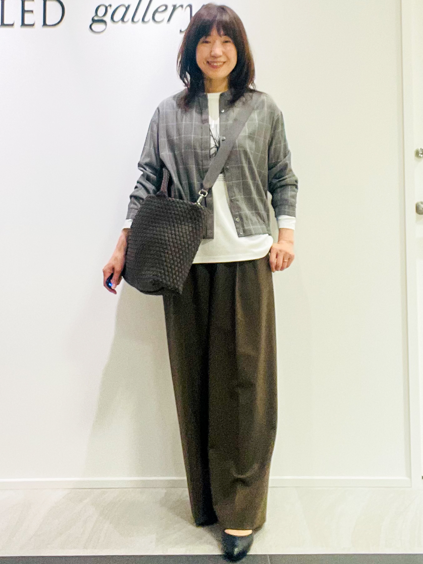 めいさんの「UNTITLED｜【セットアップ可/秋羽織り】メランジツイルシャツ」を使ったコーディネート
