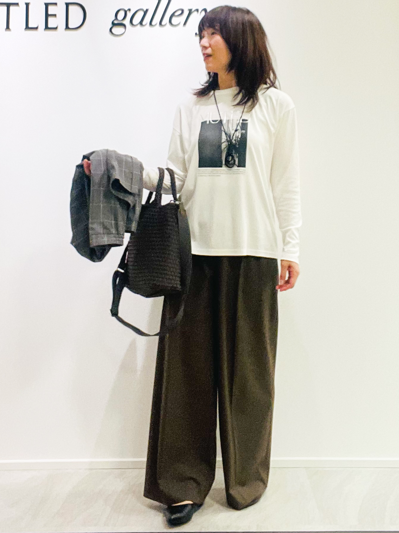 めいさんの「UNTITLED｜【セットアップ可/秋羽織り】メランジツイルシャツ」を使ったコーディネート