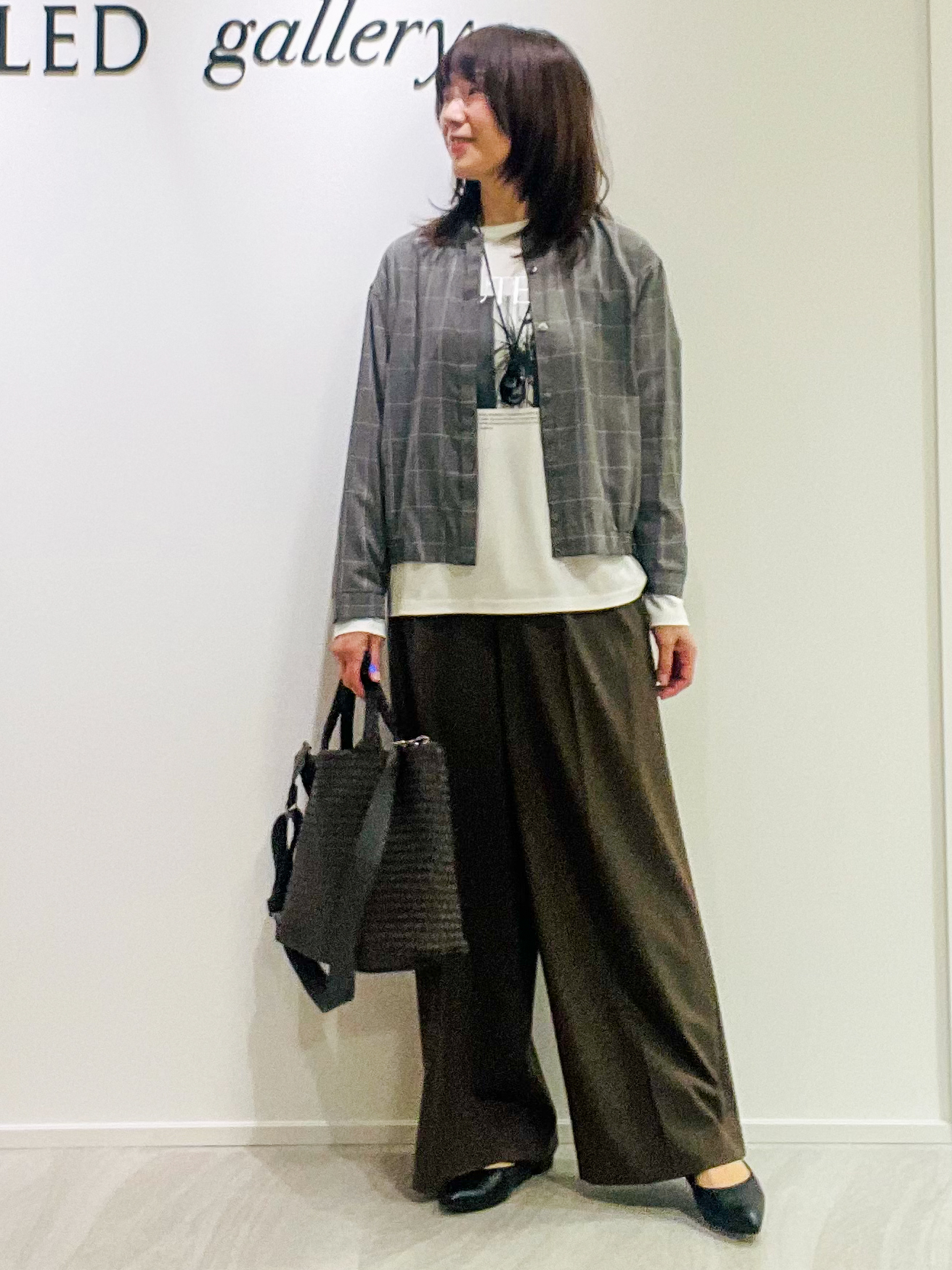 めいさんの「UNTITLED｜【セットアップ可/秋羽織り】メランジツイルシャツ」を使ったコーディネート