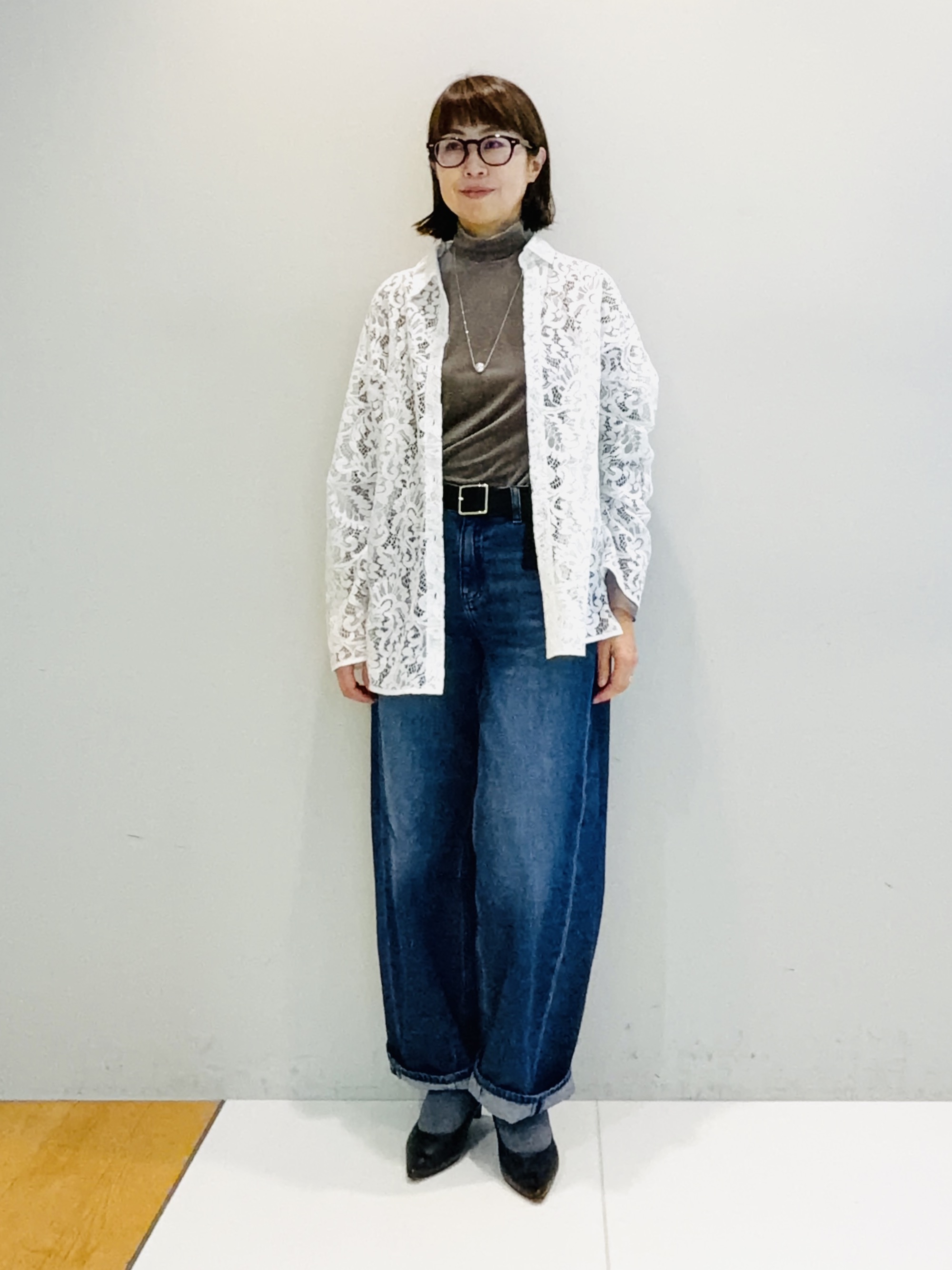 murayamaさんの「INDIVI｜【洗える／トレンド】大人レースシャツ」を使ったコーディネート
