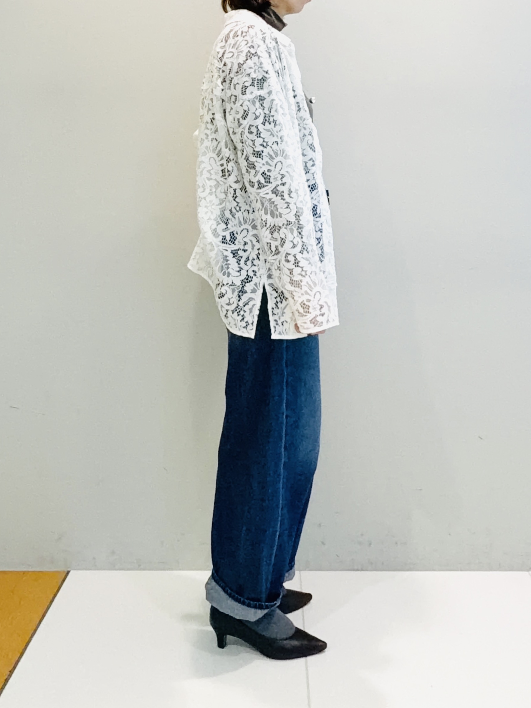 murayamaさんの「INDIVI｜【洗える／トレンド】大人レースシャツ」を使ったコーディネート