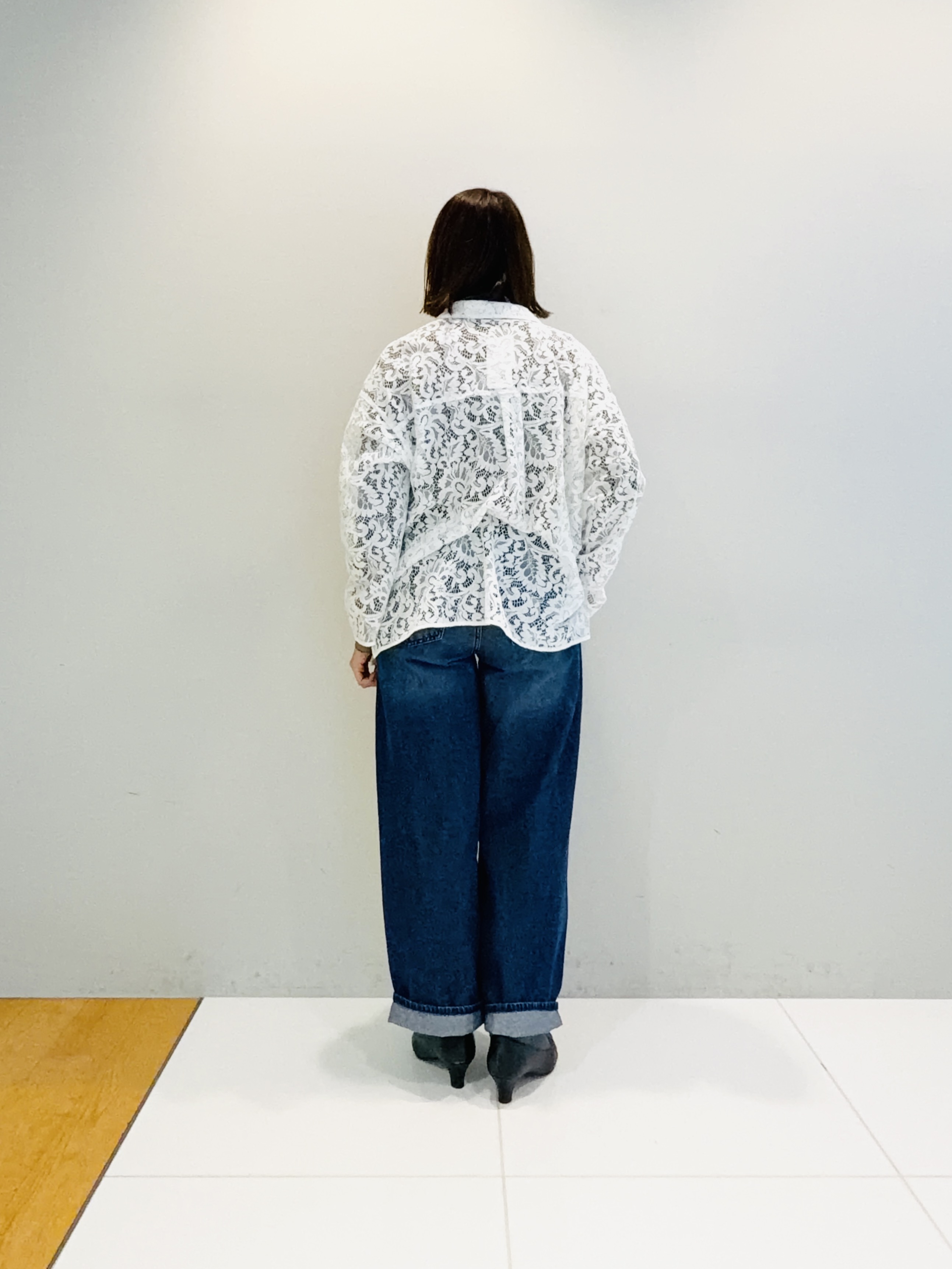 murayamaさんの「INDIVI｜【洗える／トレンド】大人レースシャツ」を使ったコーディネート