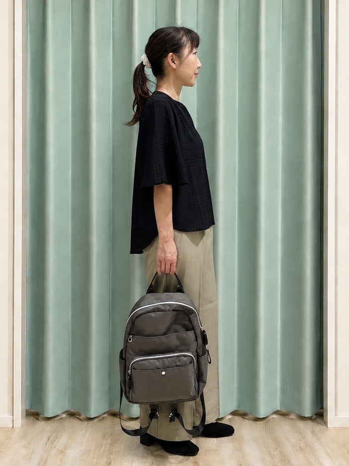 まつみさんの「SHOO･LA･RUE｜【洗濯機可/S-LL】二の腕隠せる 5分袖ギンガムシアーブラウス」を使ったコーディネート