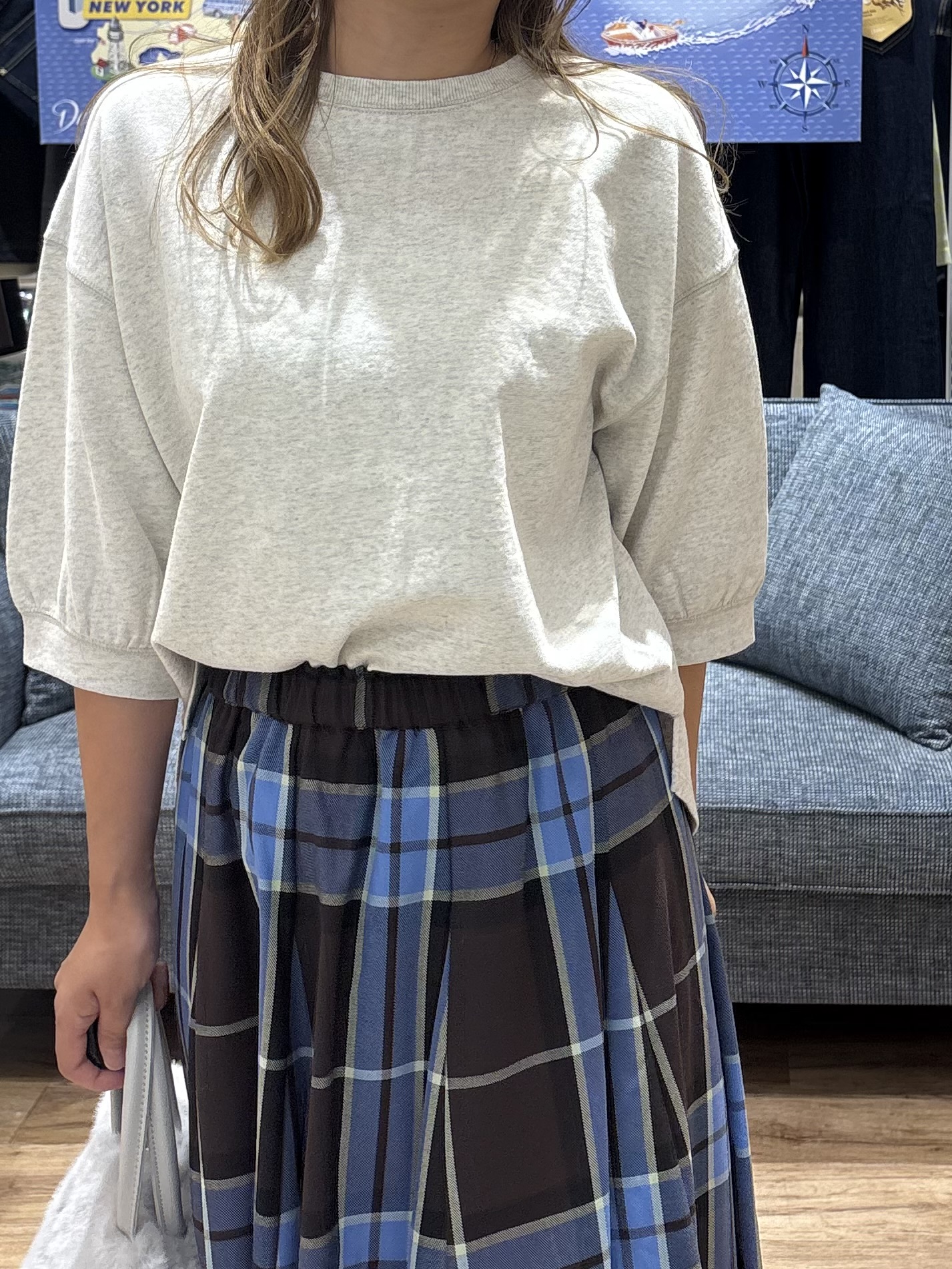 yuinaさんの「Dessin｜バックヘンリーカットソー5分袖」を使ったコーディネート