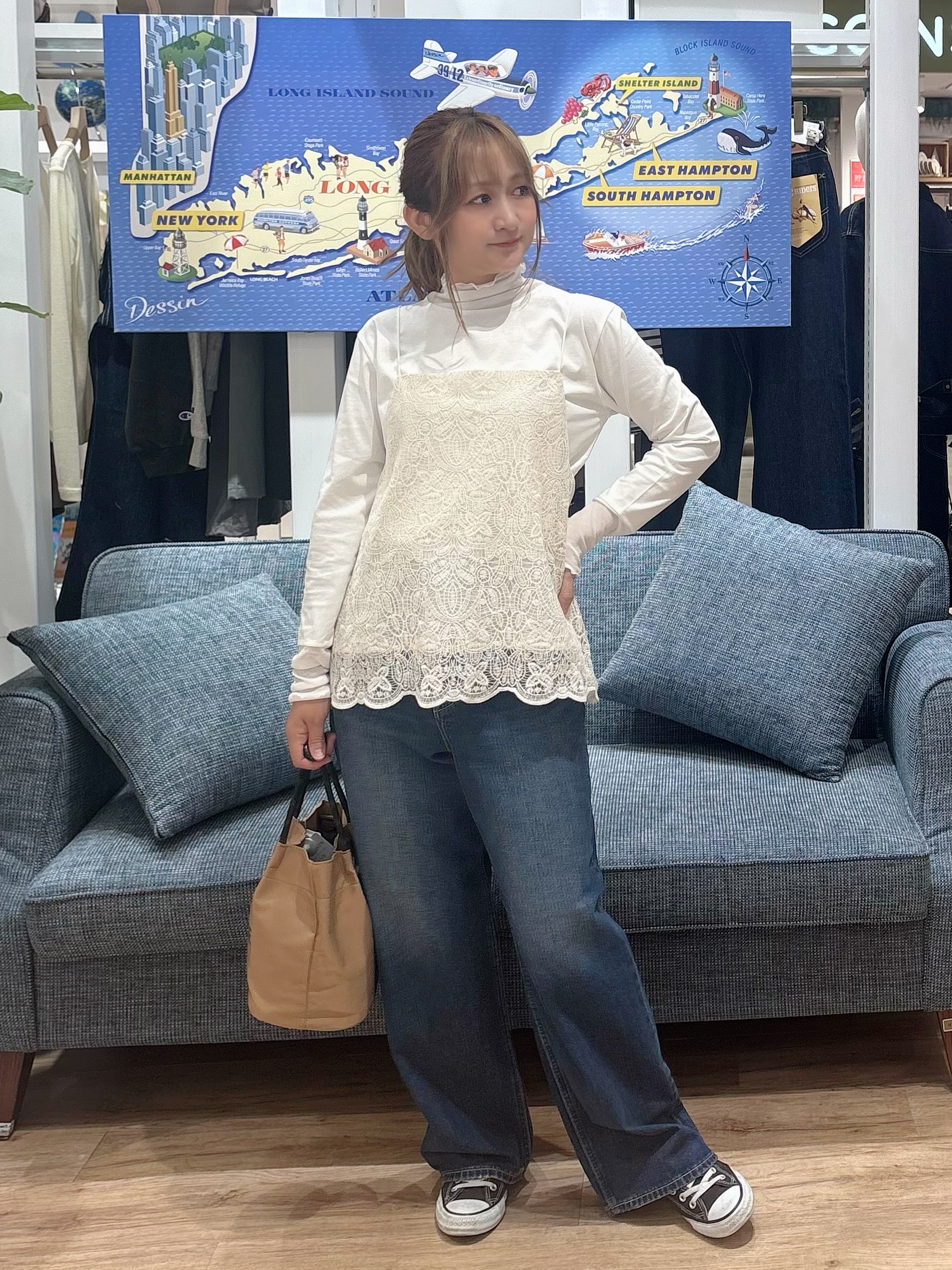 yuinaさんの「Dessin｜チュールレースキャミソール」を使ったコーディネート