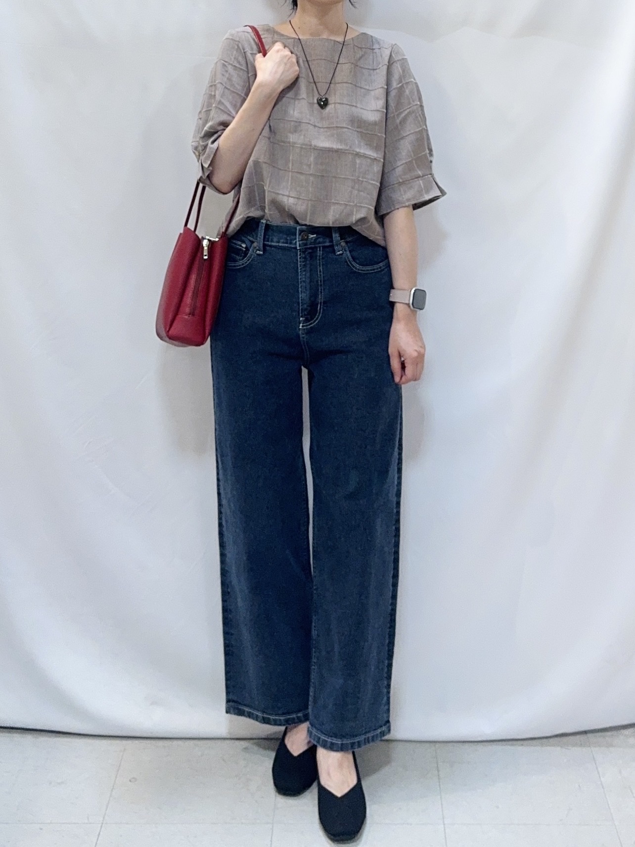 𝐇𝐢𝐫𝐨𝐦𝐢さんの「SHOO･LA･RUE｜【セットアップ可/S-LL】1枚で秋気分 モールチェックタックスリーブ ブラウス」を使ったコーディネート