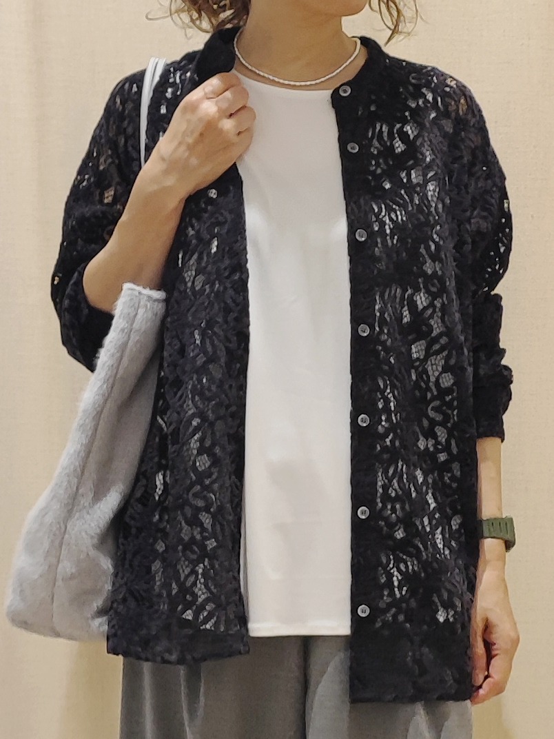 toyaさんの「Dessin｜【洗える/秋羽織り】起毛レースブラウス」を使ったコーディネート