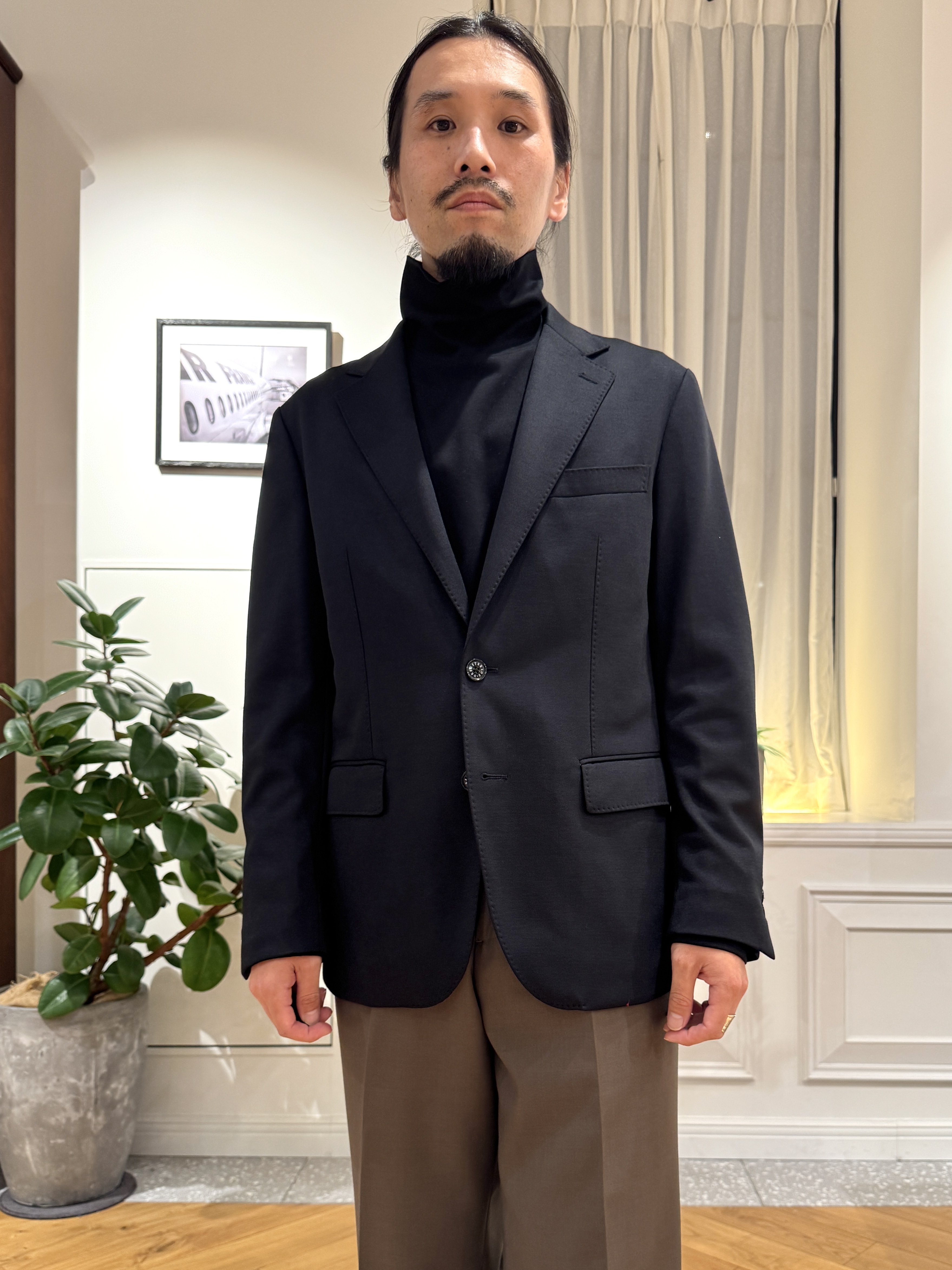 kawarataniさんの「DRESSTERIOR｜【セットアップ可】ニットジャージ トラベルジャケット」を使ったコーディネート