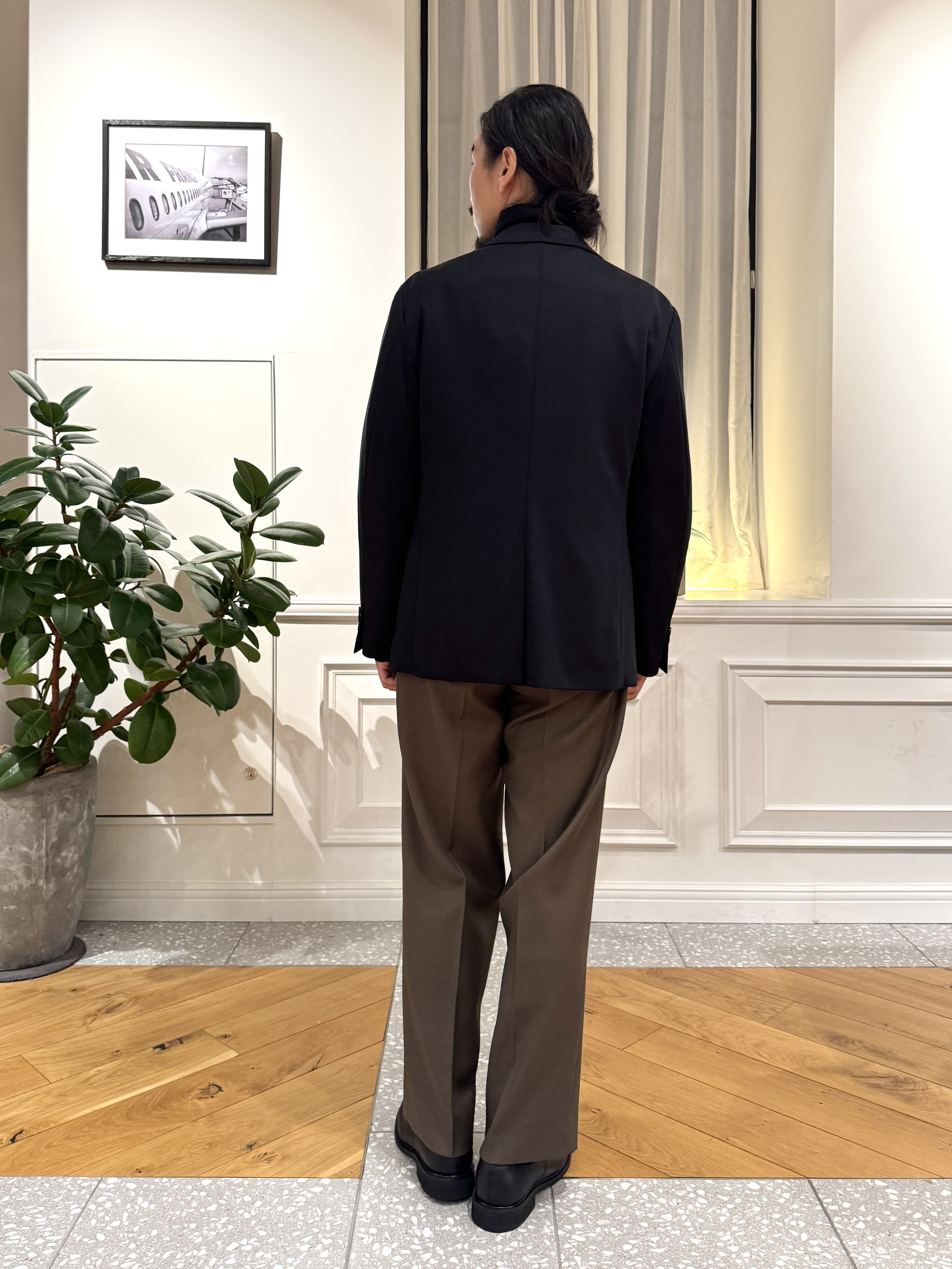 kawarataniさんの「DRESSTERIOR｜【セットアップ可】ニットジャージ トラベルジャケット」を使ったコーディネート
