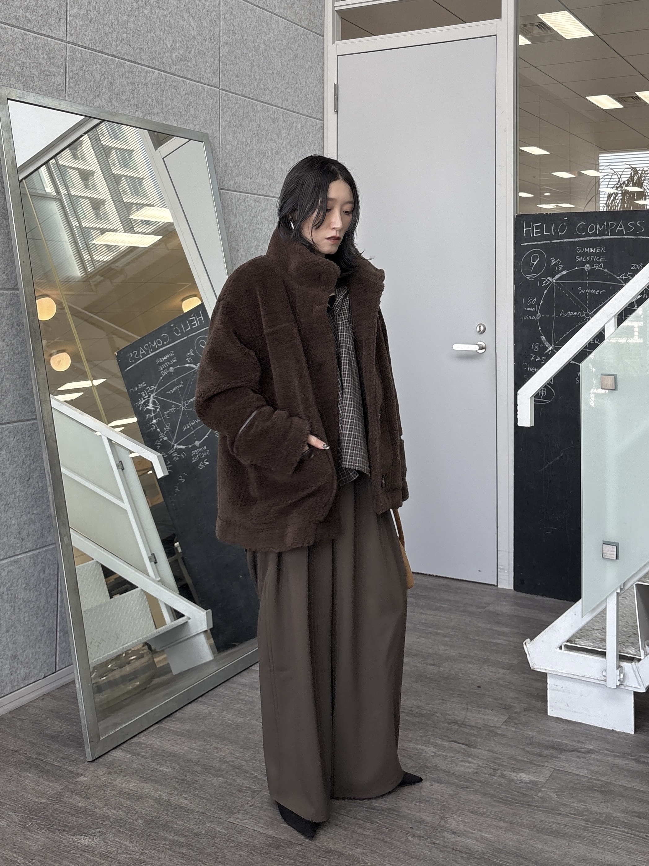kotakiさんの「INDIVI｜チェックフーディオーバーシャツ」を使ったコーディネート