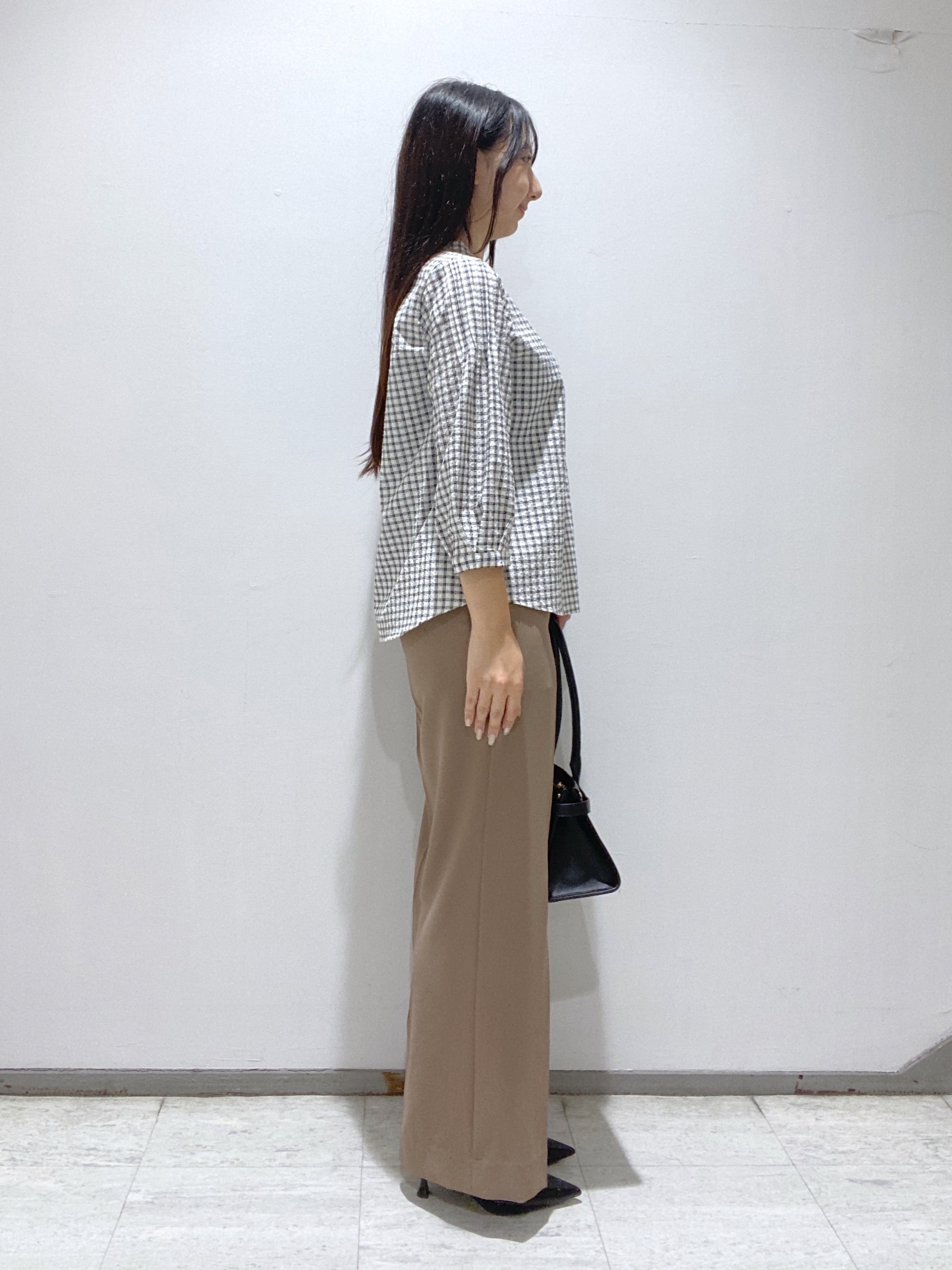 meiさんの「INDIVI｜【初秋にピッタリ！／洗える】凹凸素材ミニスタンドトップス」を使ったコーディネート