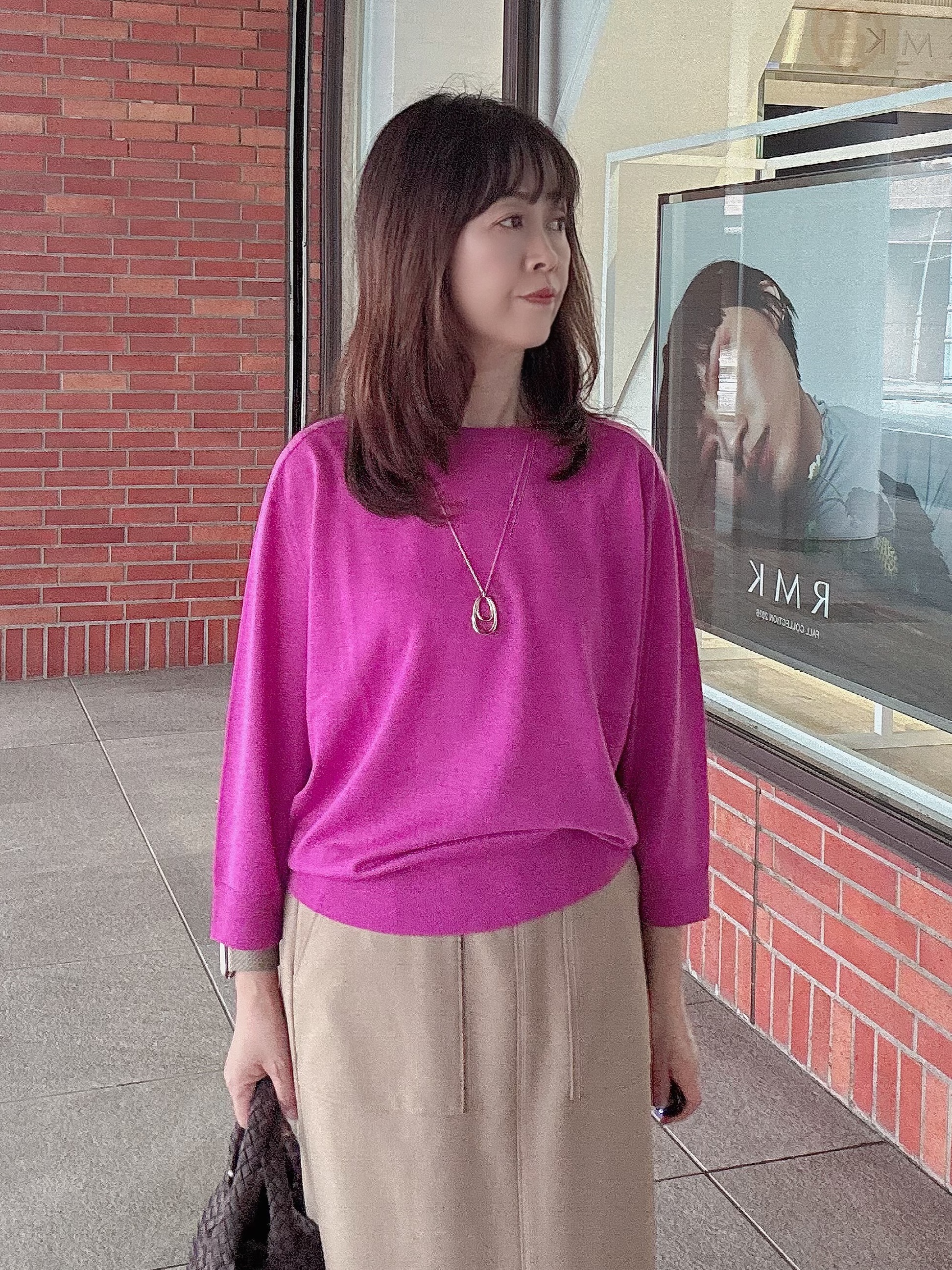 makiさんの「UNTITLED｜【秋羽織り/ジップ】トリコットシアーブラウス」を使ったコーディネート