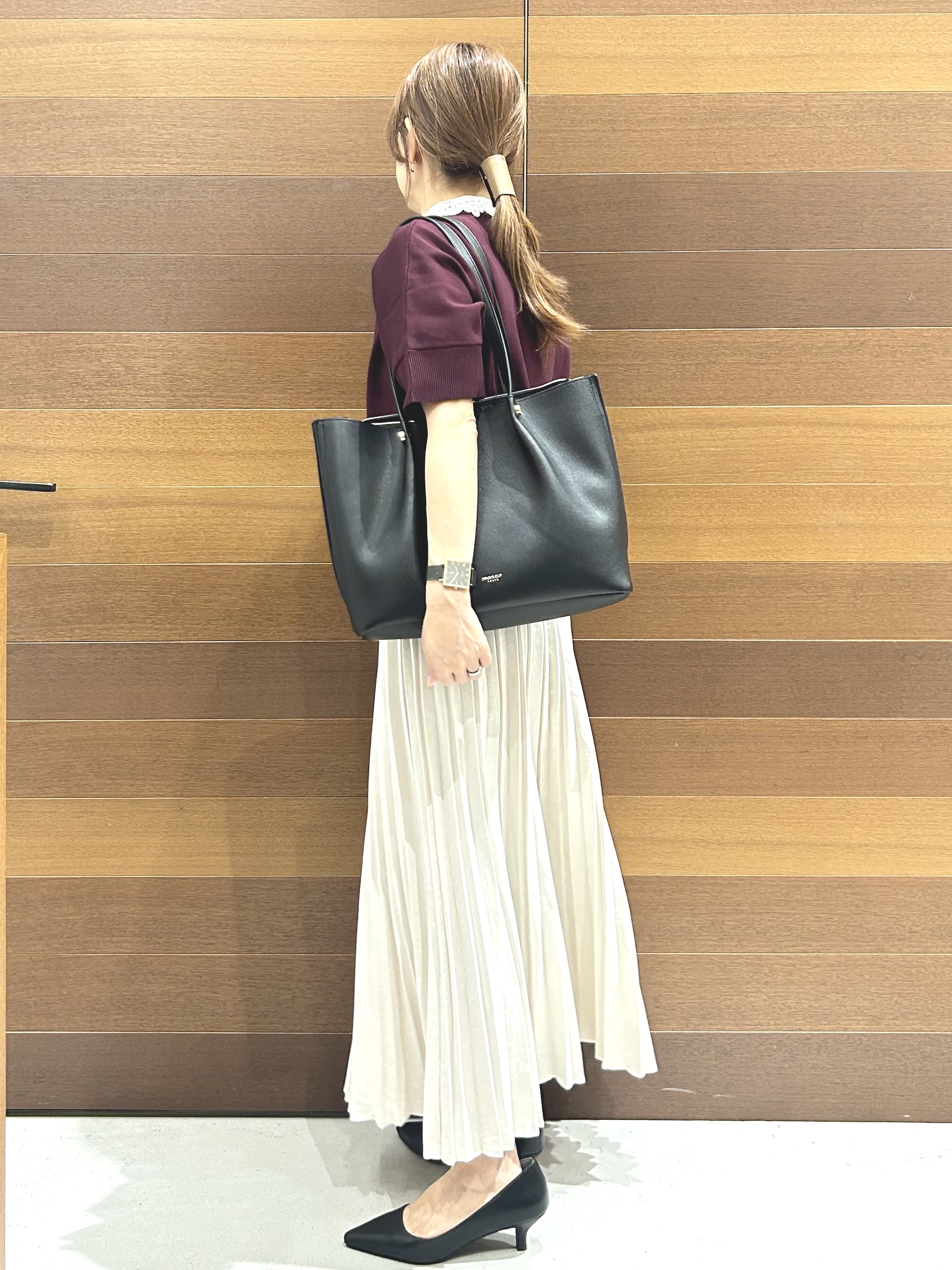 yumiさんの「OPAQUE.CLIP｜2WAY衿ドッキングニット《洗濯機OK》」を使ったコーディネート