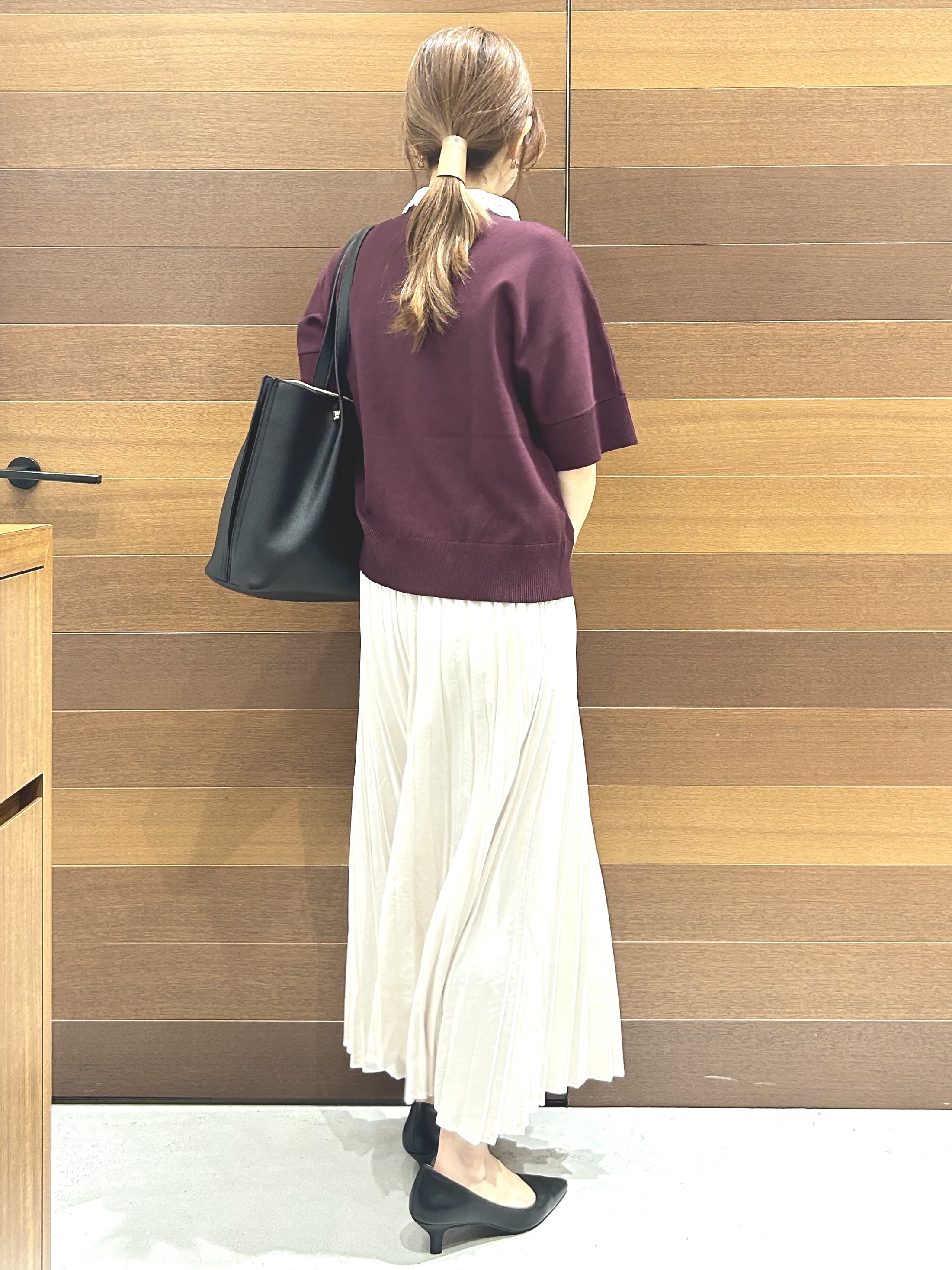 yumiさんの「OPAQUE.CLIP｜2WAY衿ドッキングニット《洗濯機OK》」を使ったコーディネート